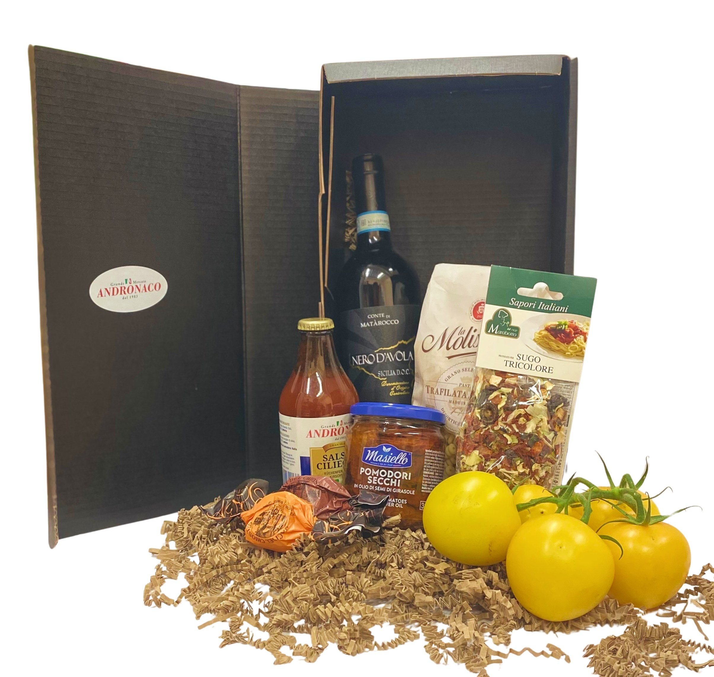 ANDRONACO Präsente Geschenkset Pasta trifft Wein