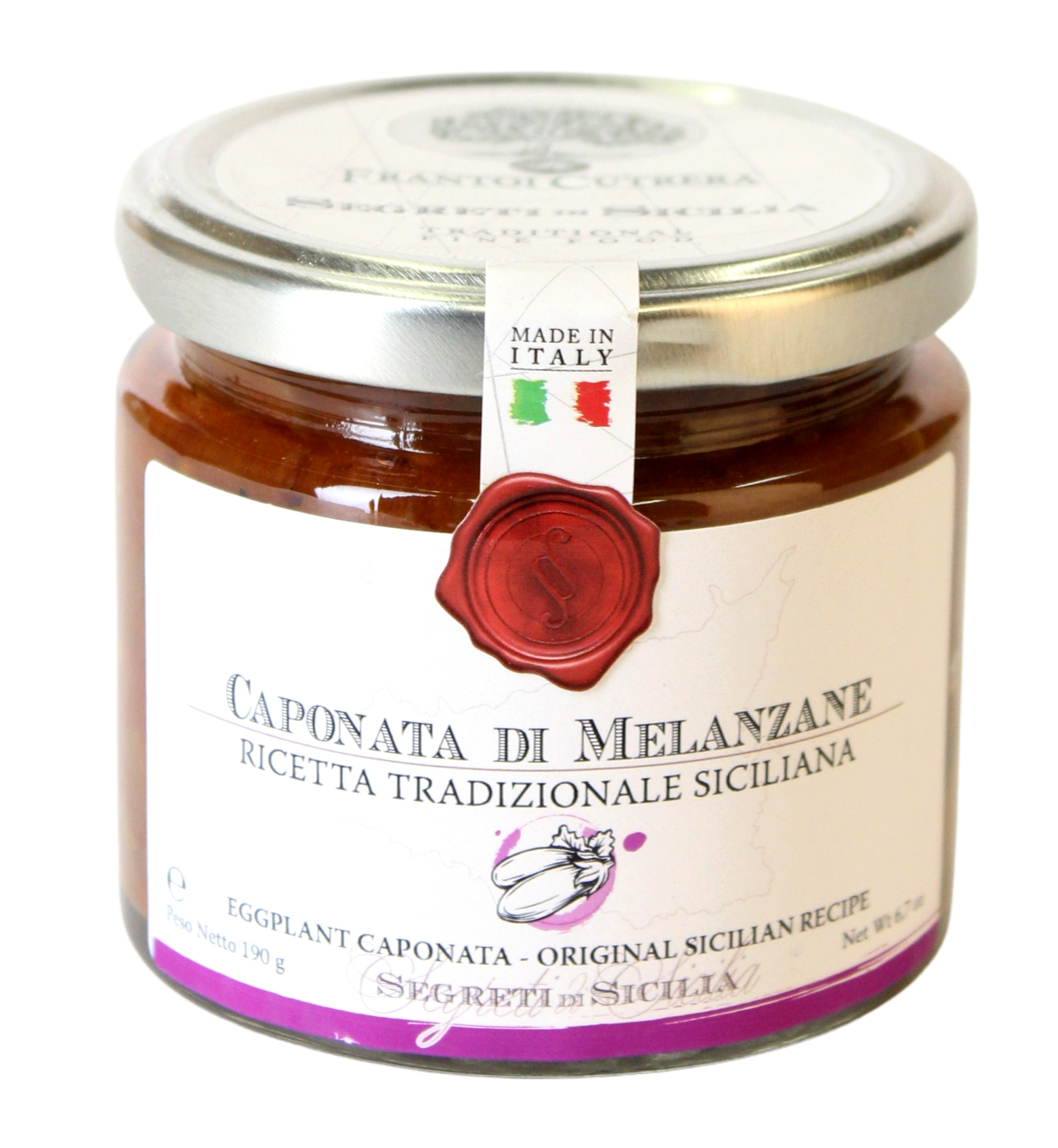 Segreti di Sicilia, Caponata di Melanzane 190 g, Saucen & Pesto, 0,19 kg