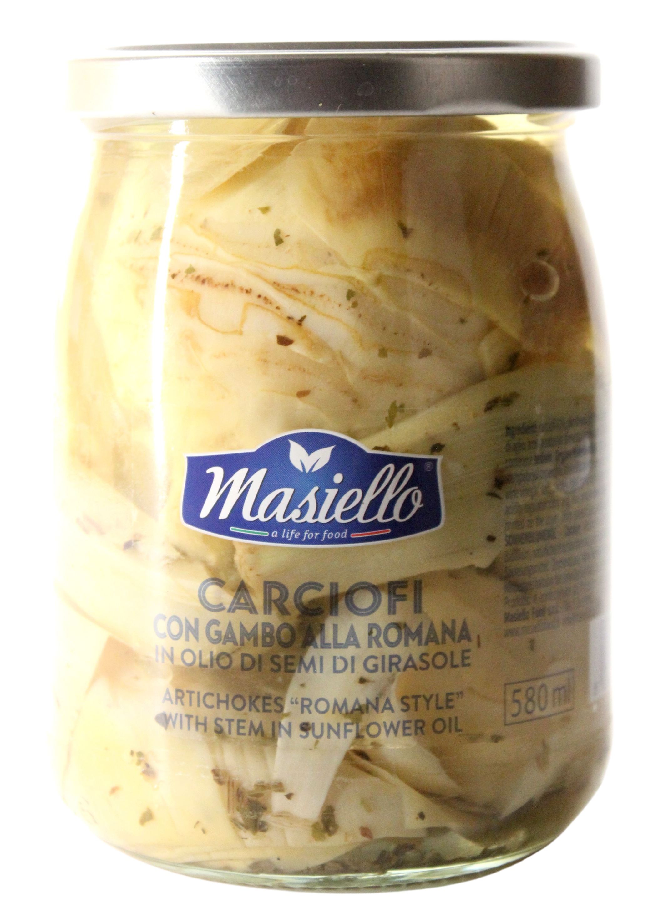 Masiello, Carciofi con Gambo alla Romana 510 g, Antipasti, 0,51 kg