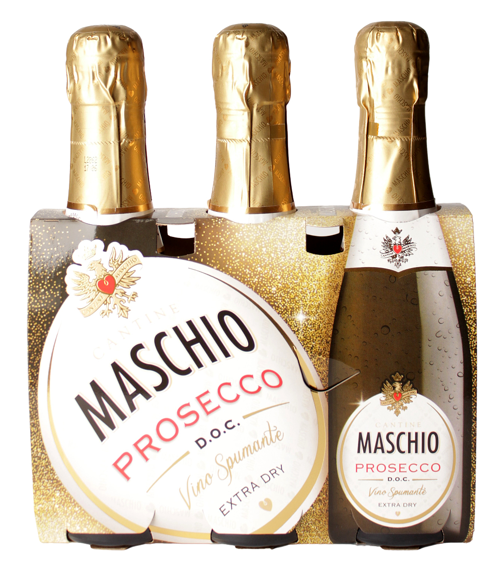 Maschio, Prosecco Extra Dry 3 x 0,2 L, Spumante, 0,6 l