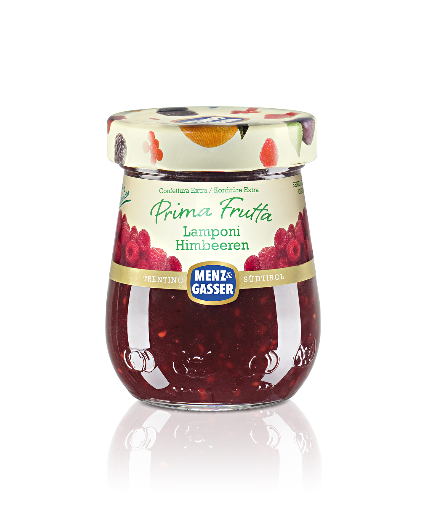 Menz & Gasser, Confettura Prima Frutta Lamponi 340 g, Süße Aufstriche, 0,34 kg