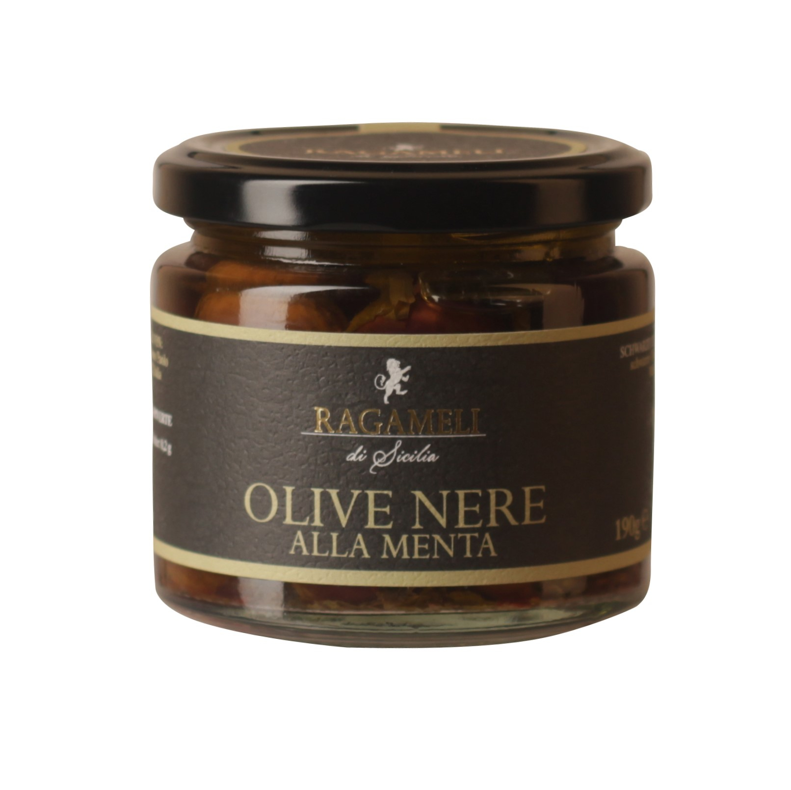 Ragameli, Olive Nere alla Menta, Antipasti, 0,19 kg