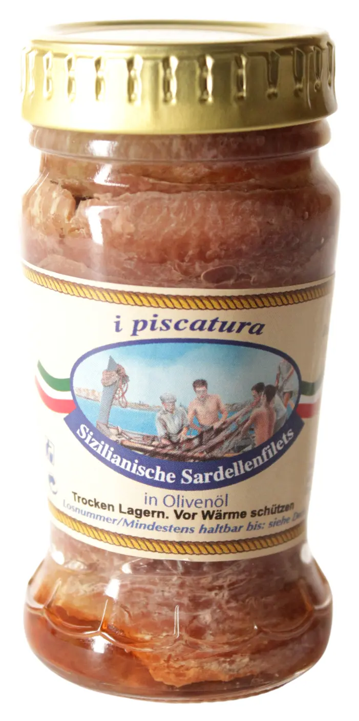 Sizilianische Sardellenfilets in Olivenöl 90 g Sizilianische Sardellenfilets in Olivenöl 90 g