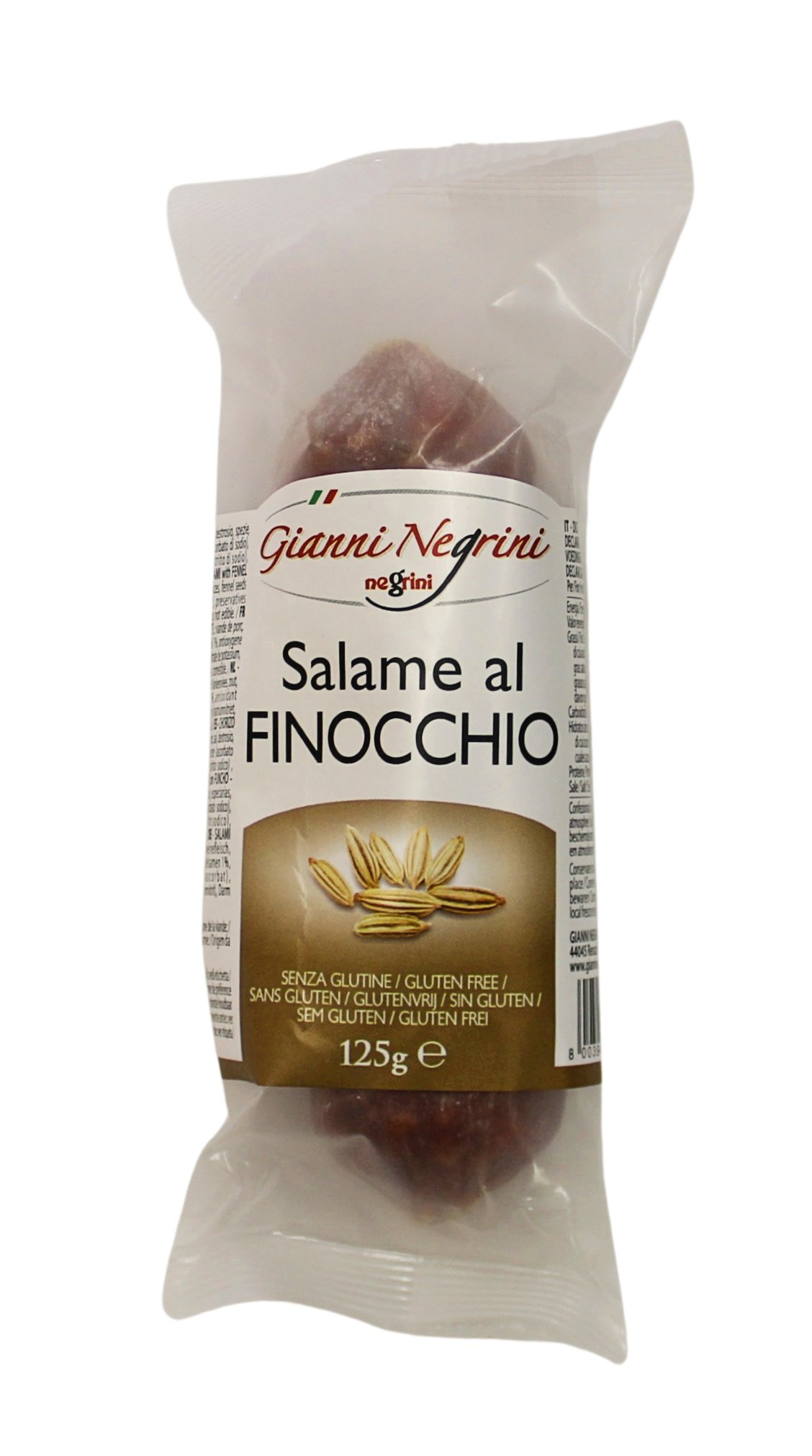 Gianni Negrini, Salame al Finocchio 125 g, Fleisch & Wurst, 0,125 kg