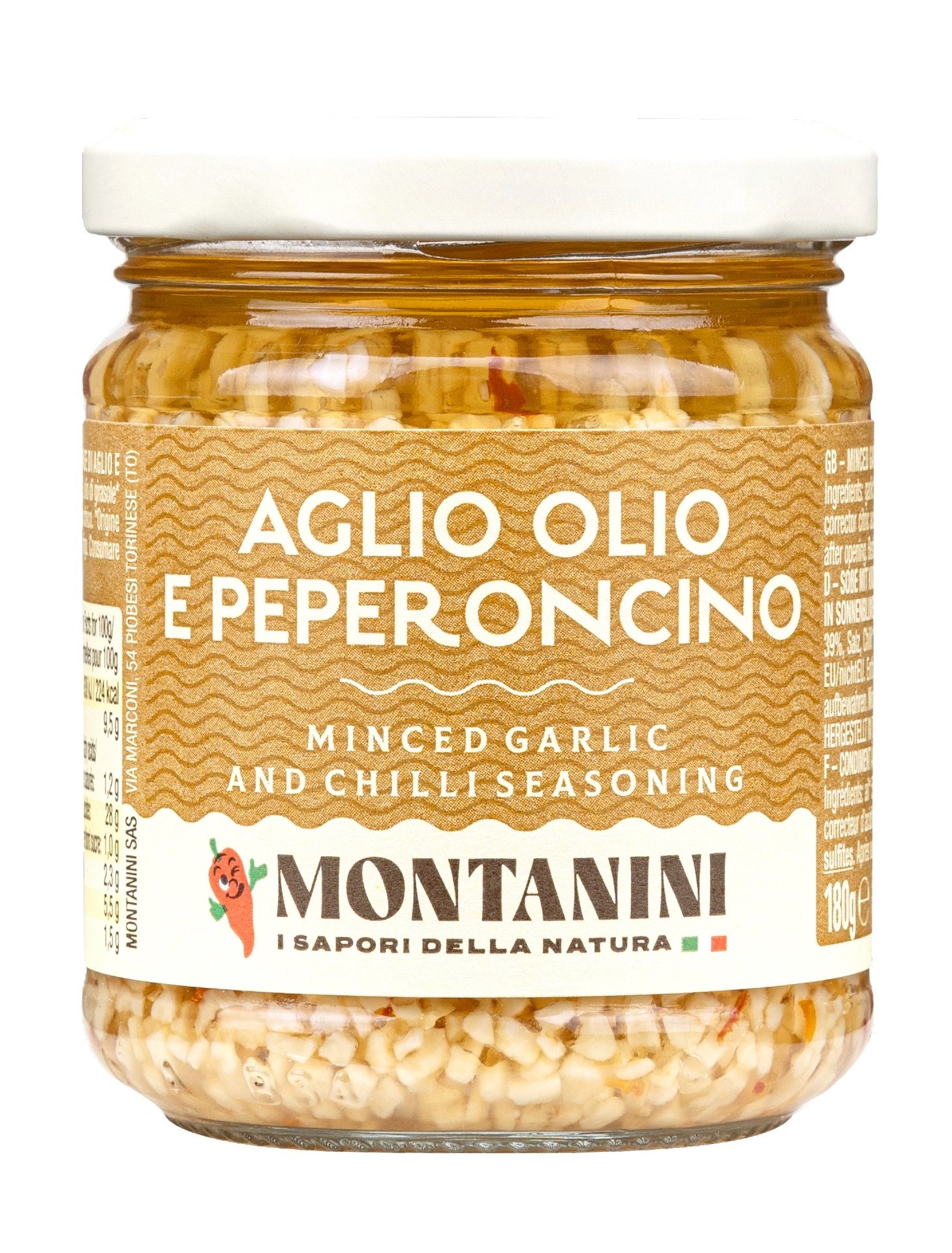 Montanini, Aglio, Olio & Peperoncino 180 g, Saucen & Pesto, 0,18 kg