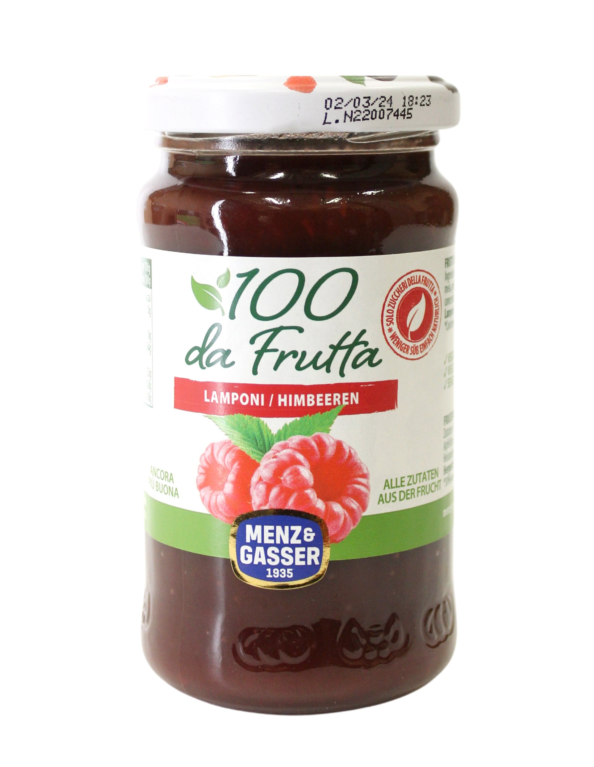Menz & Gasser, 100 % da Frutta Lamponi 240 g, Süße Aufstriche, 0,24 kg