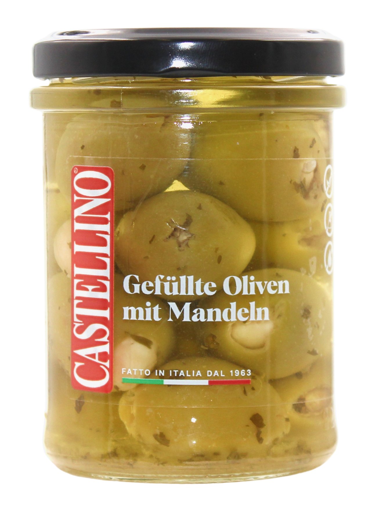 Castellino, Olive farcite alle mandorle, Antipasti, 0,18 kg