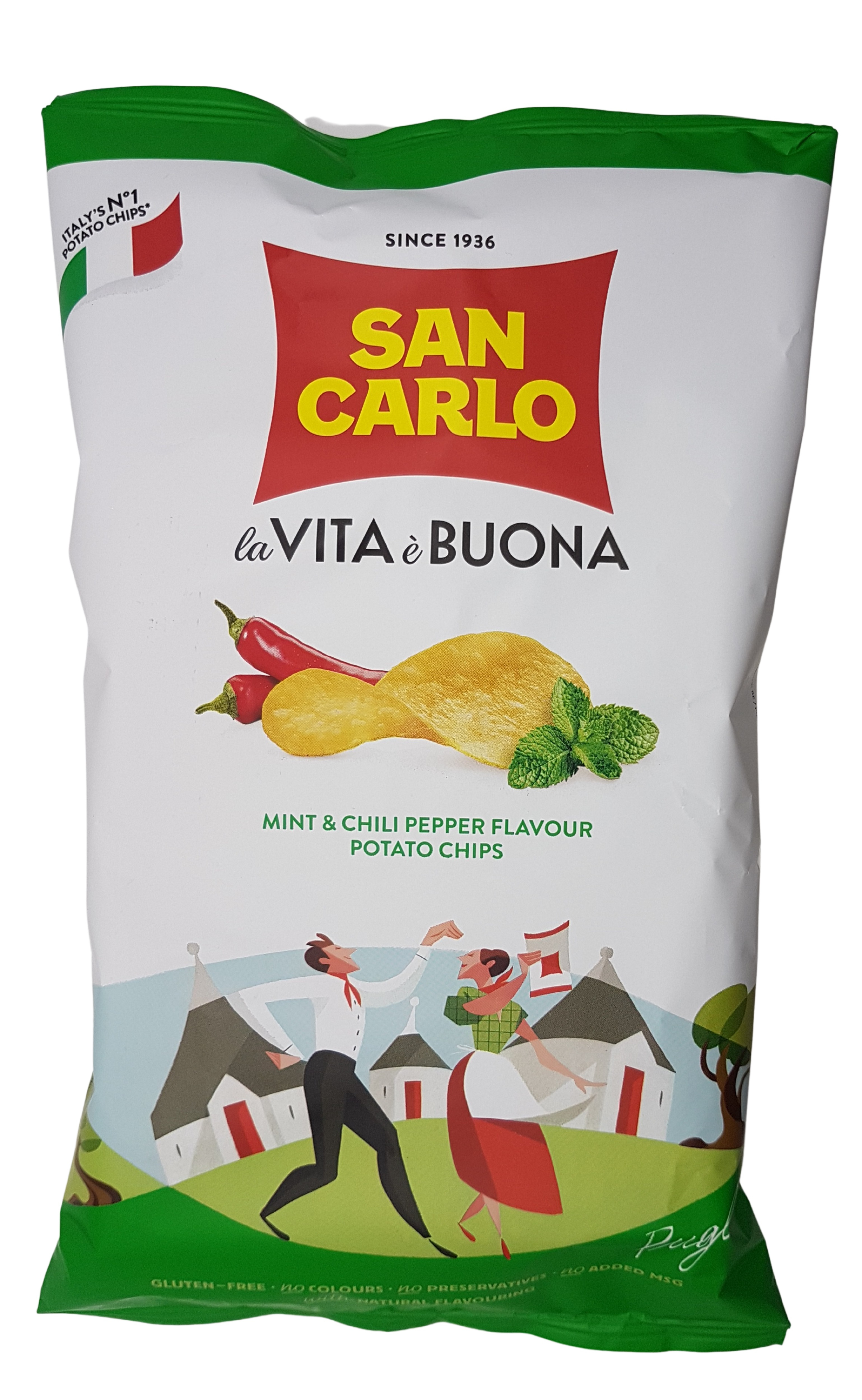 San Carlo Chips Più Gusto Menta e Peperoncino Puglia 150 g (19,27 €/kg)