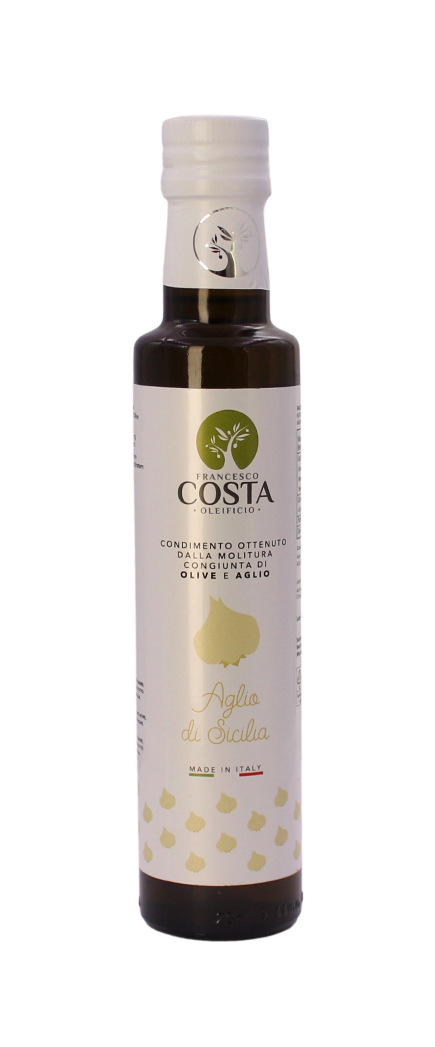 Oleificio Costa, Condimento Ottenuto Dalla Molitura Congiunta Di Olive e Aglio 250 ml, Olivenöl, 0,25 l