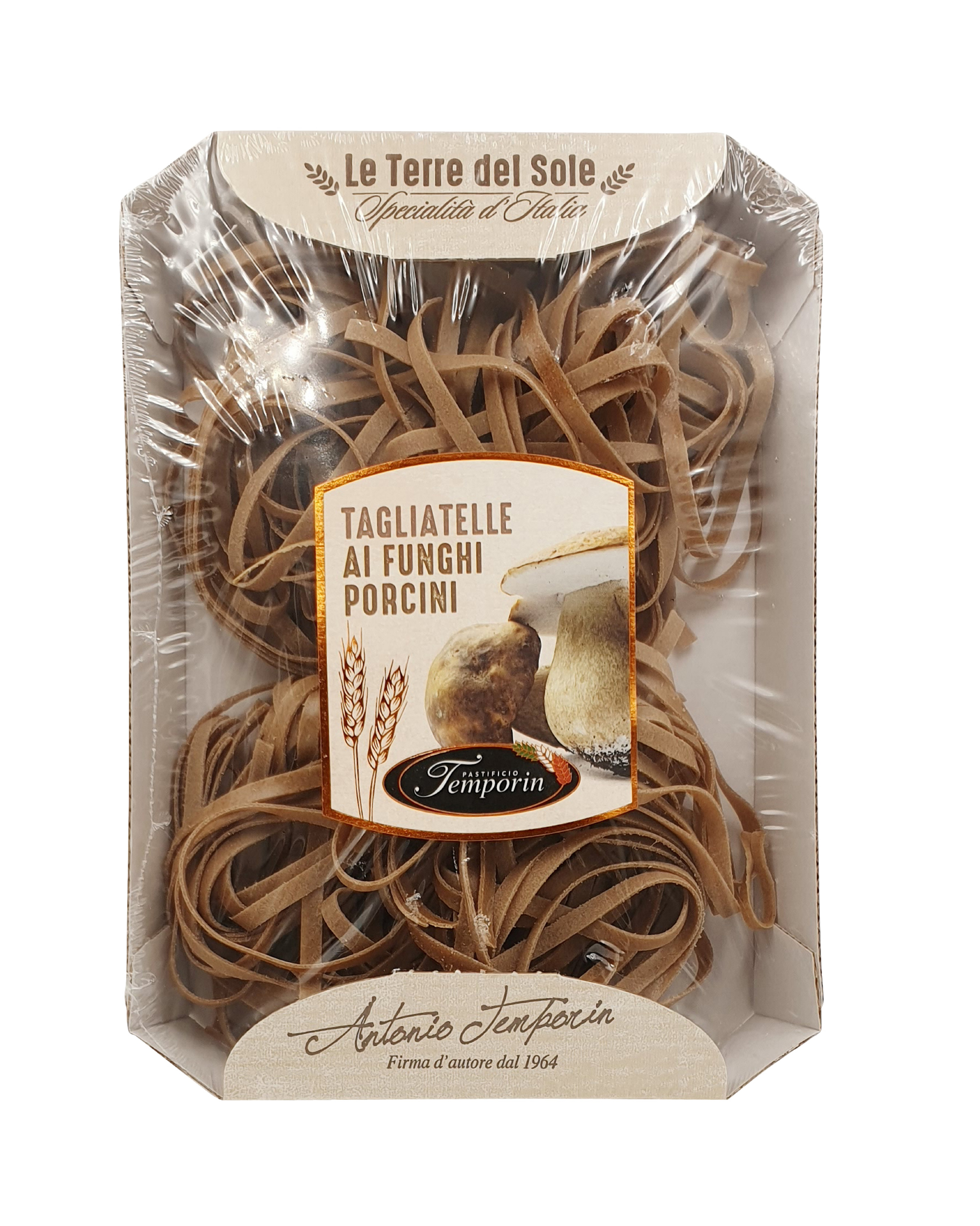 Pastificio Temporin, Le Terre del Sole Tagliatelle al Funghi Porcini, Pasta, 0,25 kg