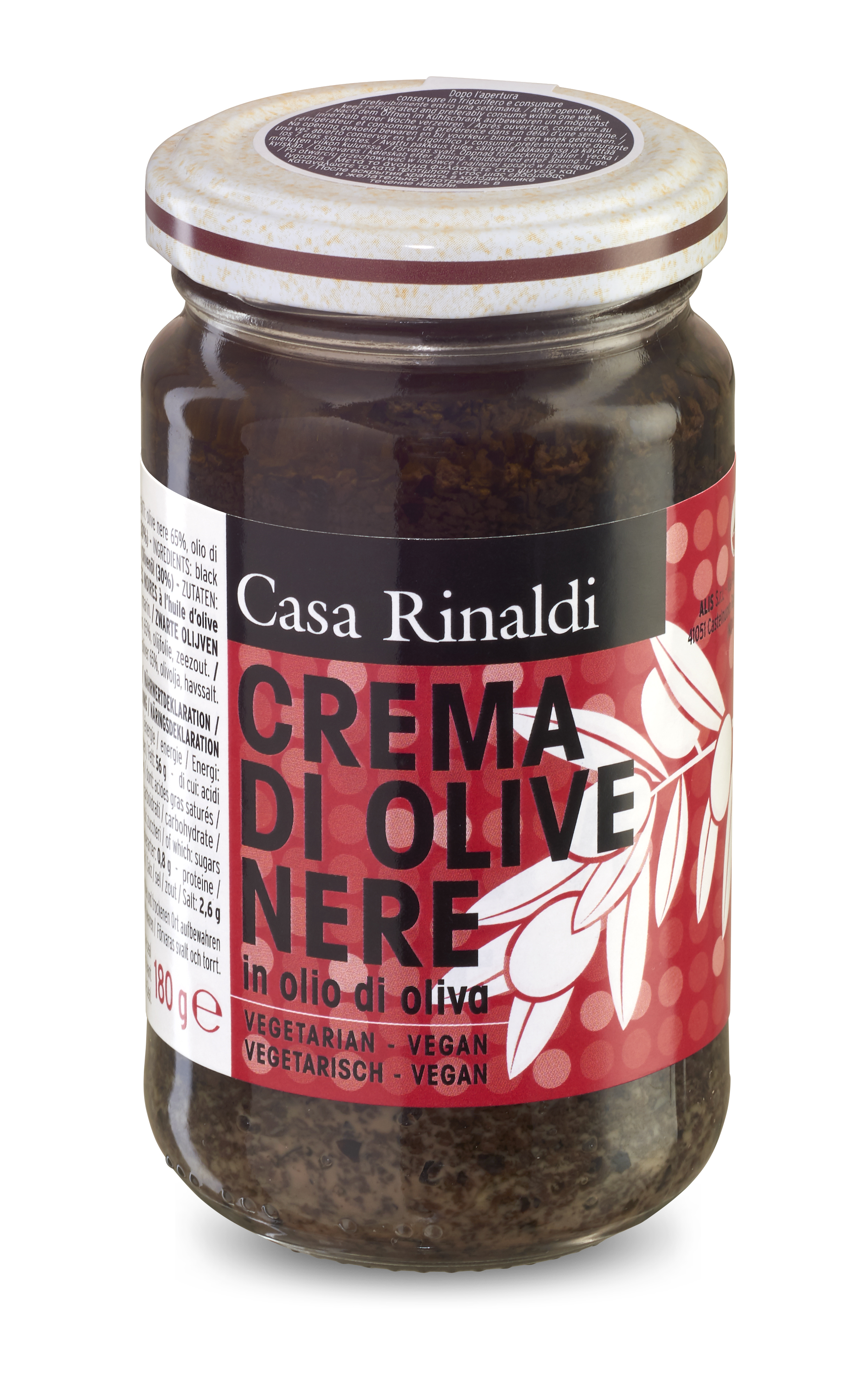 (27,17 €/kg) Casa Rinaldi Crema di Olive Nere 180 g