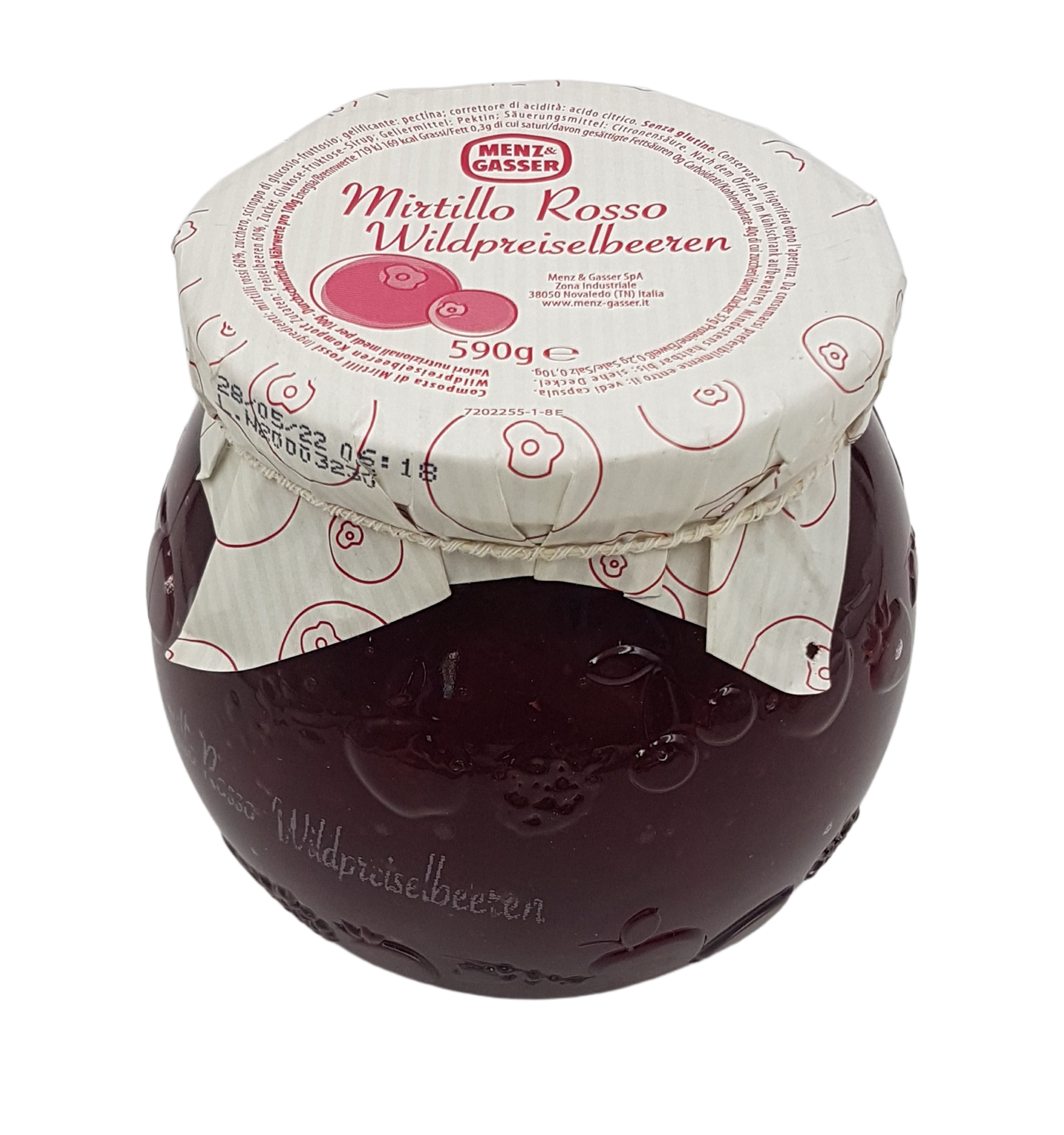 (8,46 €/kg) Menz & Gasser Confettura Extra Mirtillo Rosso 590 g