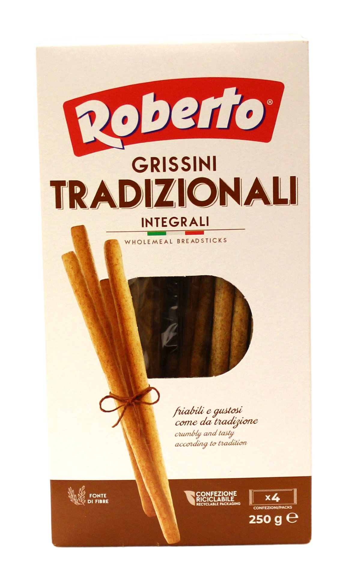 Roberto, Grissini Tradizionali Integrali 250 g, Brot & Knabbern, 0,25 kg