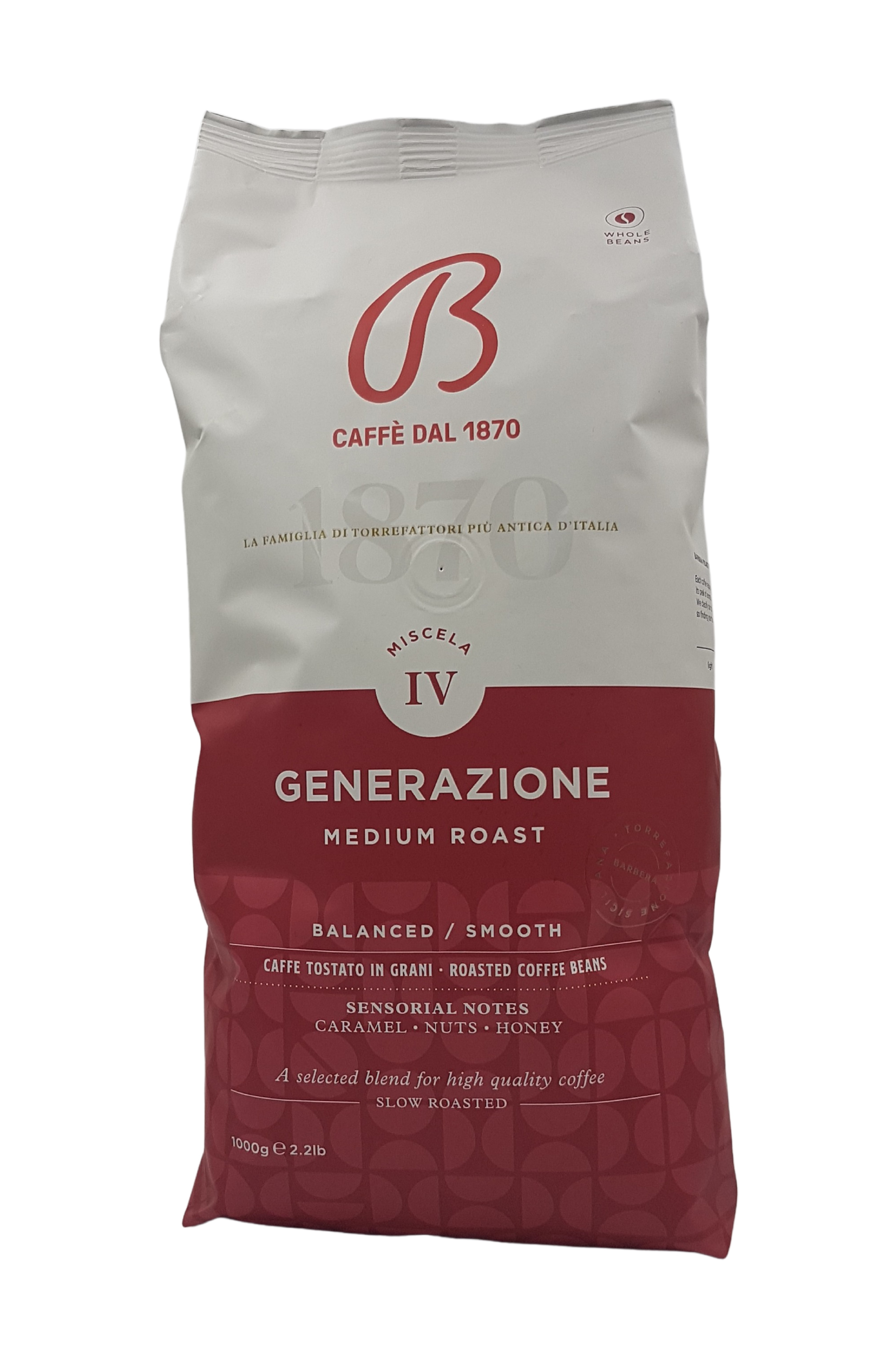 Barbera, Caffè IV Generazione Medium Roast 1kg, Espresso, 1 kg