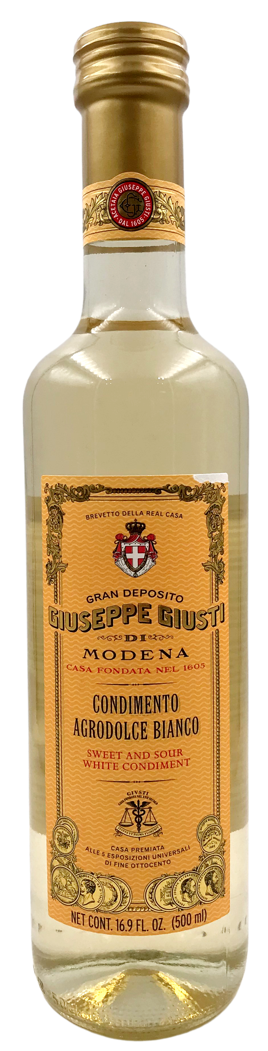 Giusti, Condimento Agrodolce Bianco 500 ml, Balsamico & Essig, 0,5 l