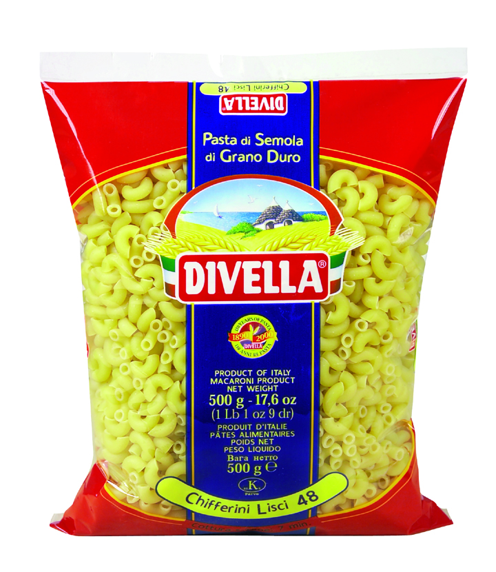 Divella, Chifferini Lisci N°48, Pasta, 0,5 kg