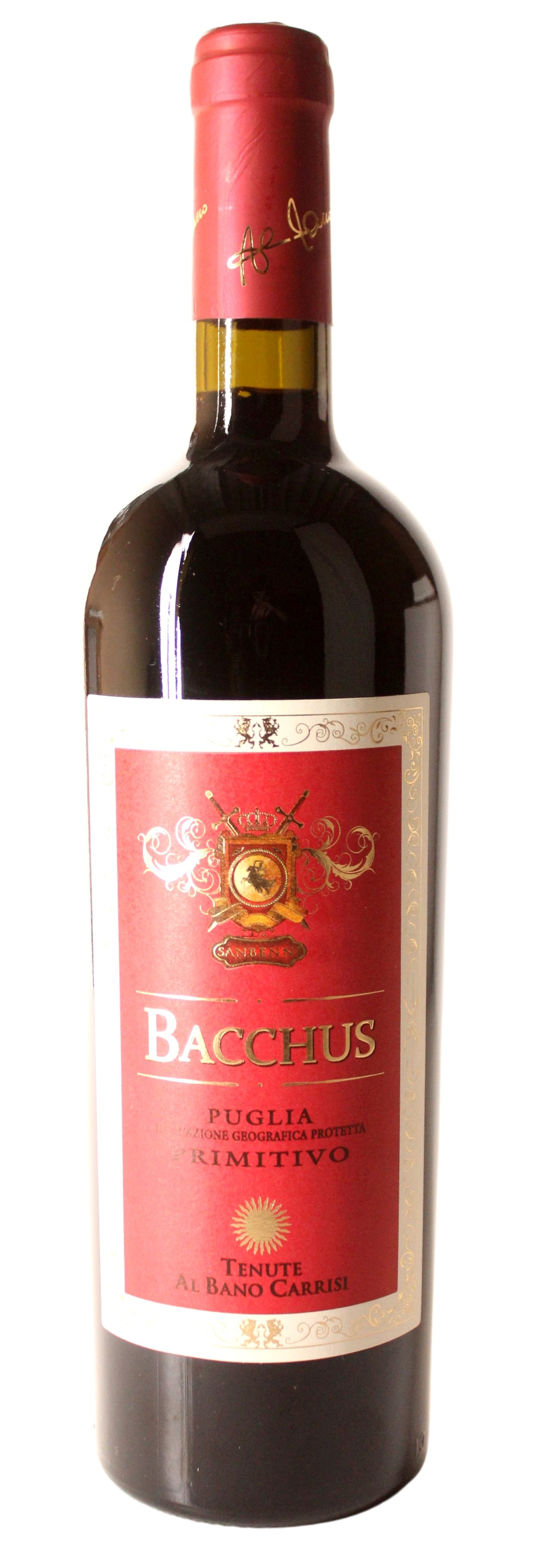 Tenute Albano Carrisi, Primitivo Puglia Bacchus, Rotwein, 0,75 l