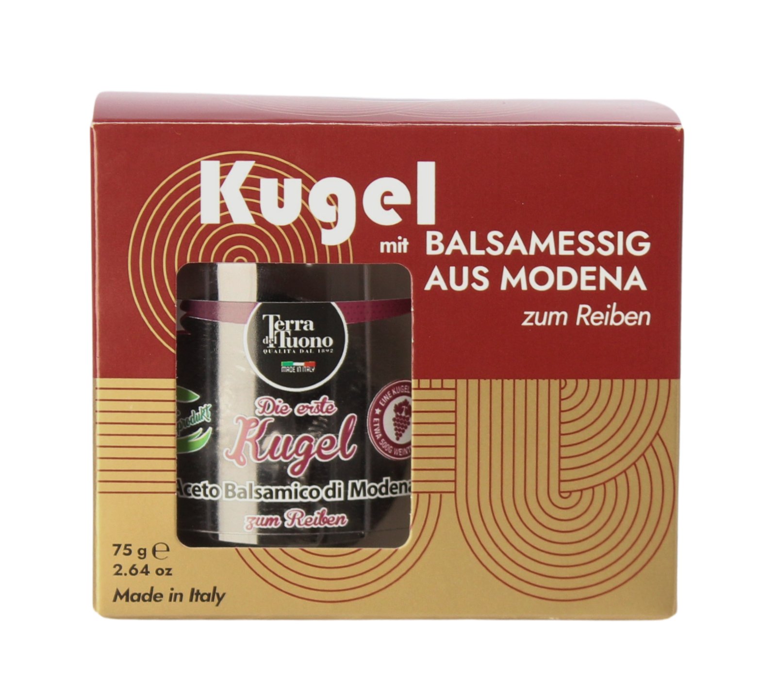 (146,53 €/kg) Terra del Tuono Aceto Balsamico di Modena IGP Kugel 75 g inklusive Mini-Reibe
