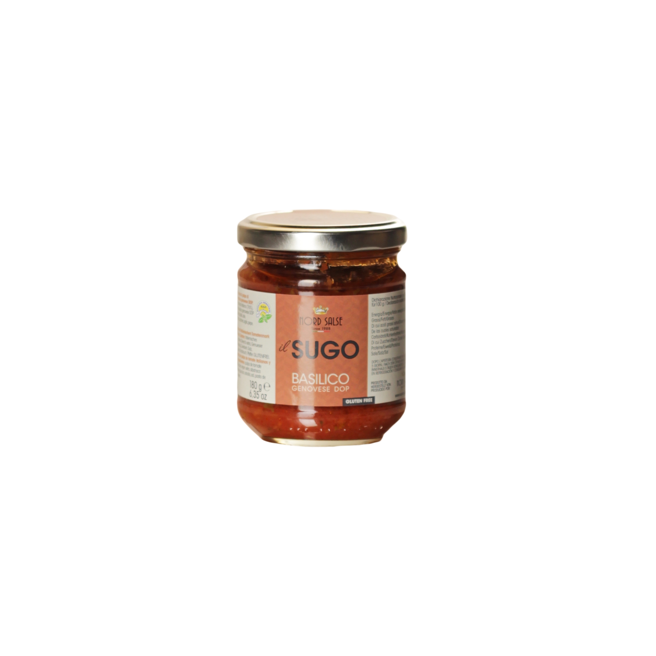 (11,06 €/kg) Nord Salse Sugo Basilico Genovese DOP 180g