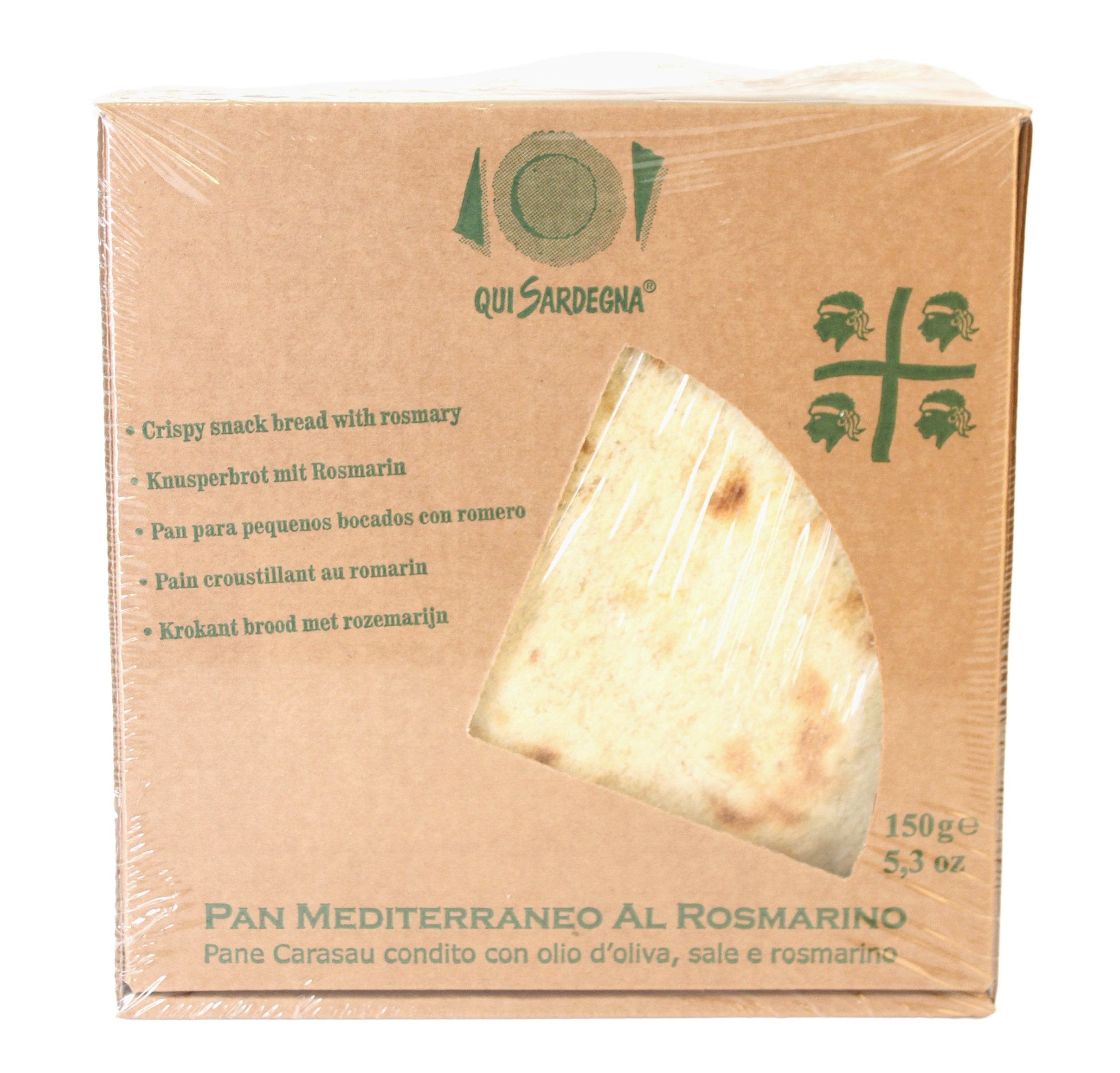 Qui Sardegna , Pan Mediterraneo al Rosmarino 150 g, Brot & Knabbern, 0,15 kg