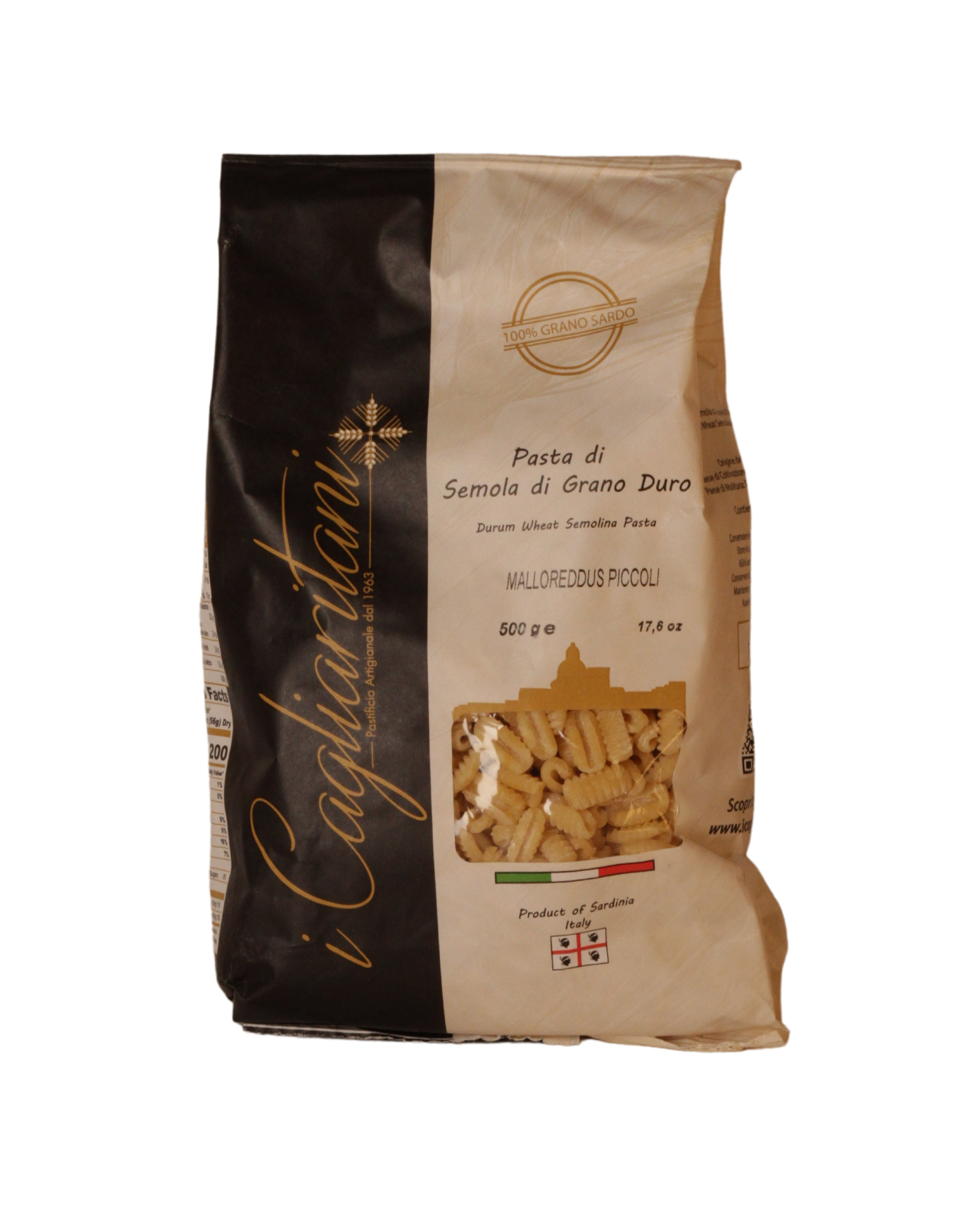i Cagliaritani, Malloreddus Piccoli 100% Grano Sardo 500 g, Pasta, 0,5 kg