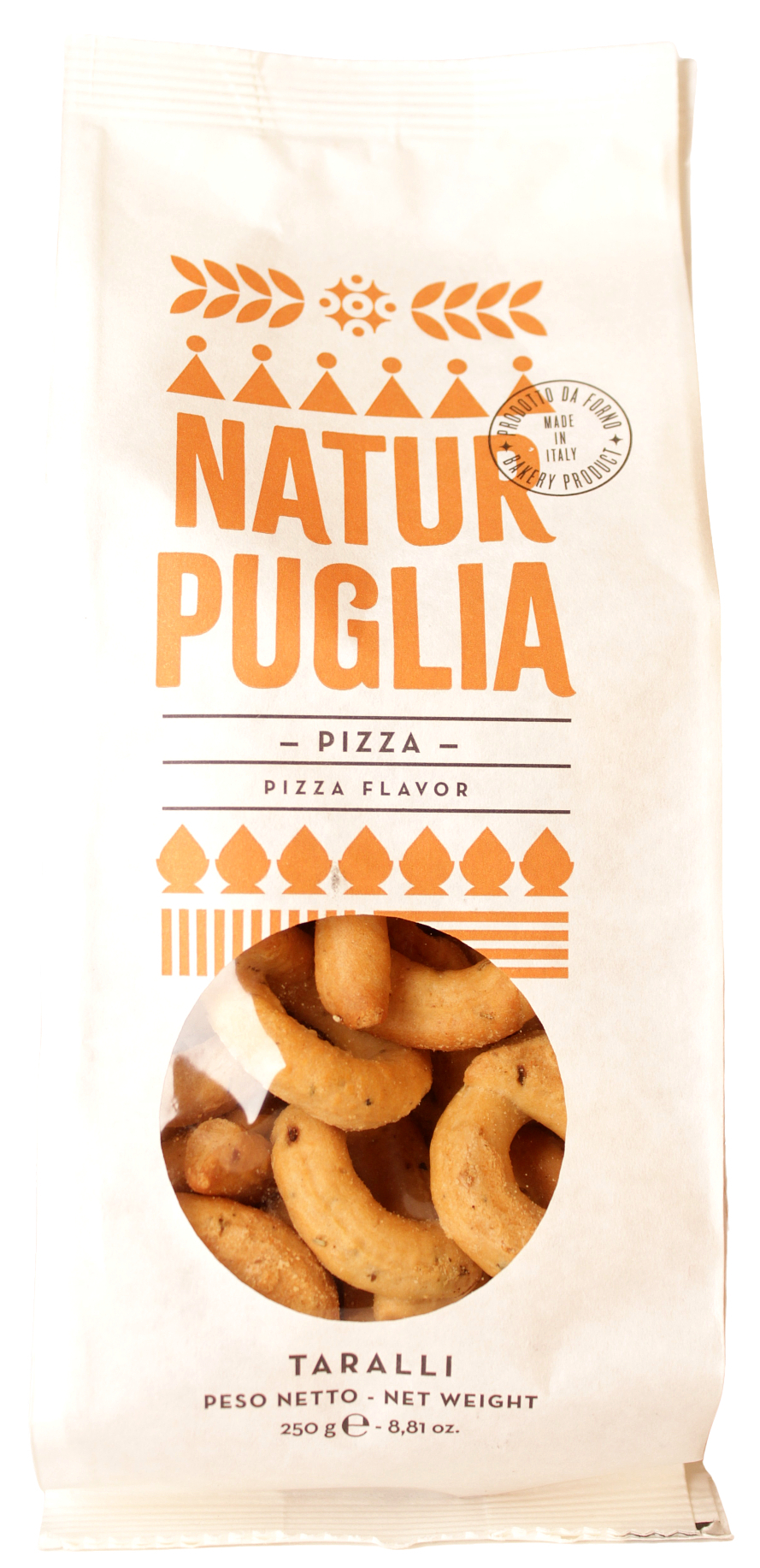 Natur Puglia, Taralli Gusto Pizza 250 g, Brot & Knabbern, 0,25 kg