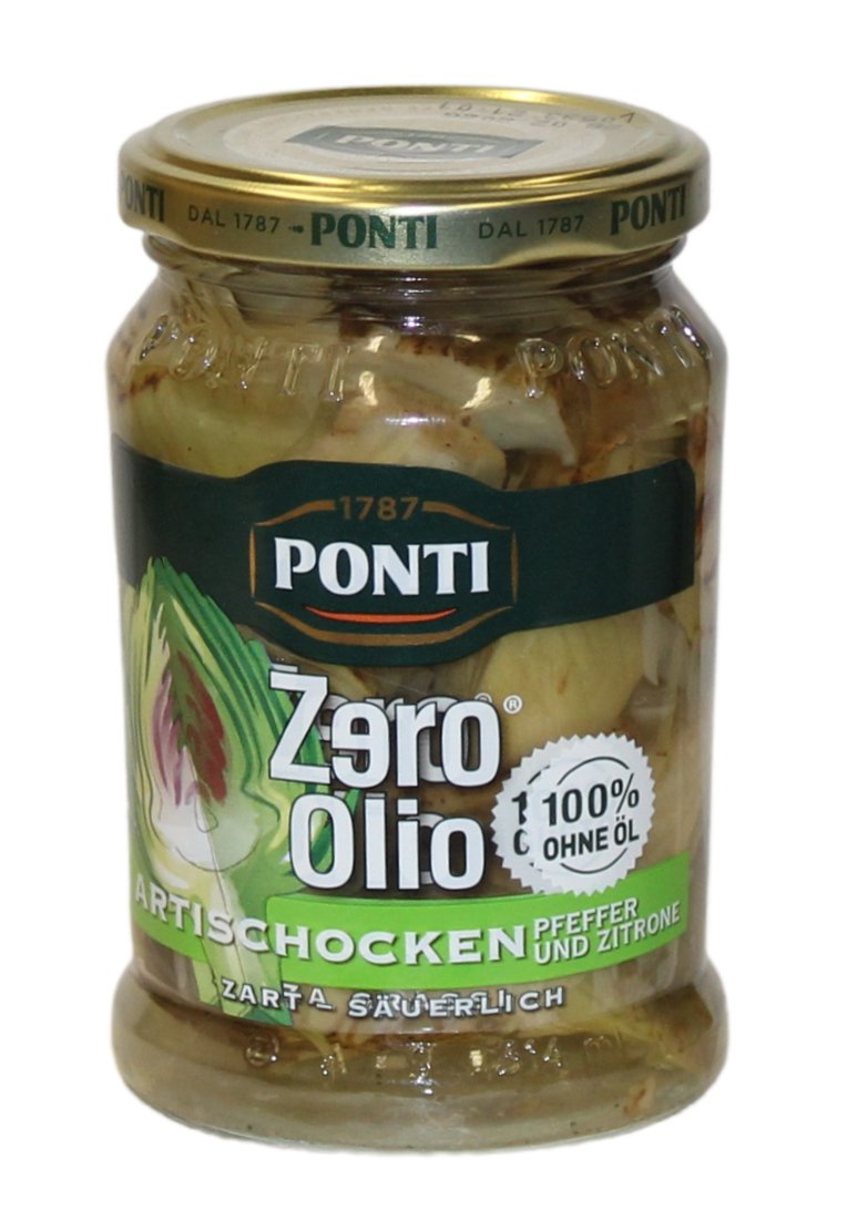 Ponti, Carciofi Pepe e Limone Zero Olio 300 g, Antipasti, 0,17 kg