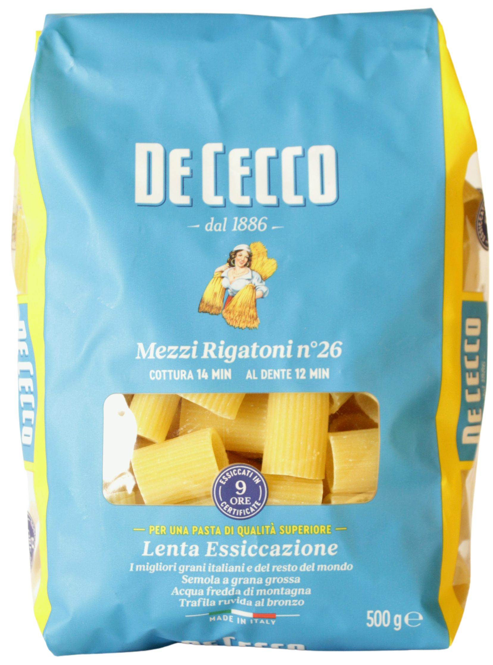De Cecco, Mezzi Rigatoni N°26, Pasta, 0,5 kg