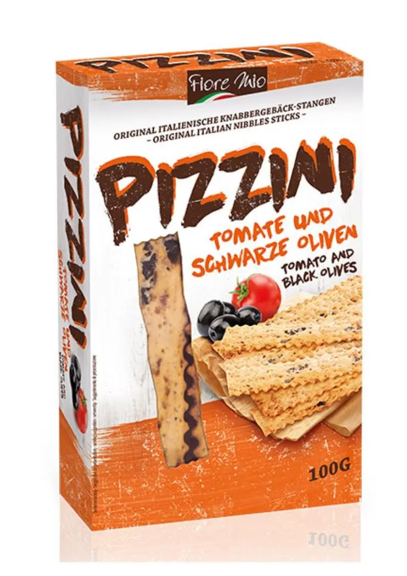 Pizzini Tomate und schwarze Oliven 100g Pizzini Tomate und schwarze Oliven 100g
