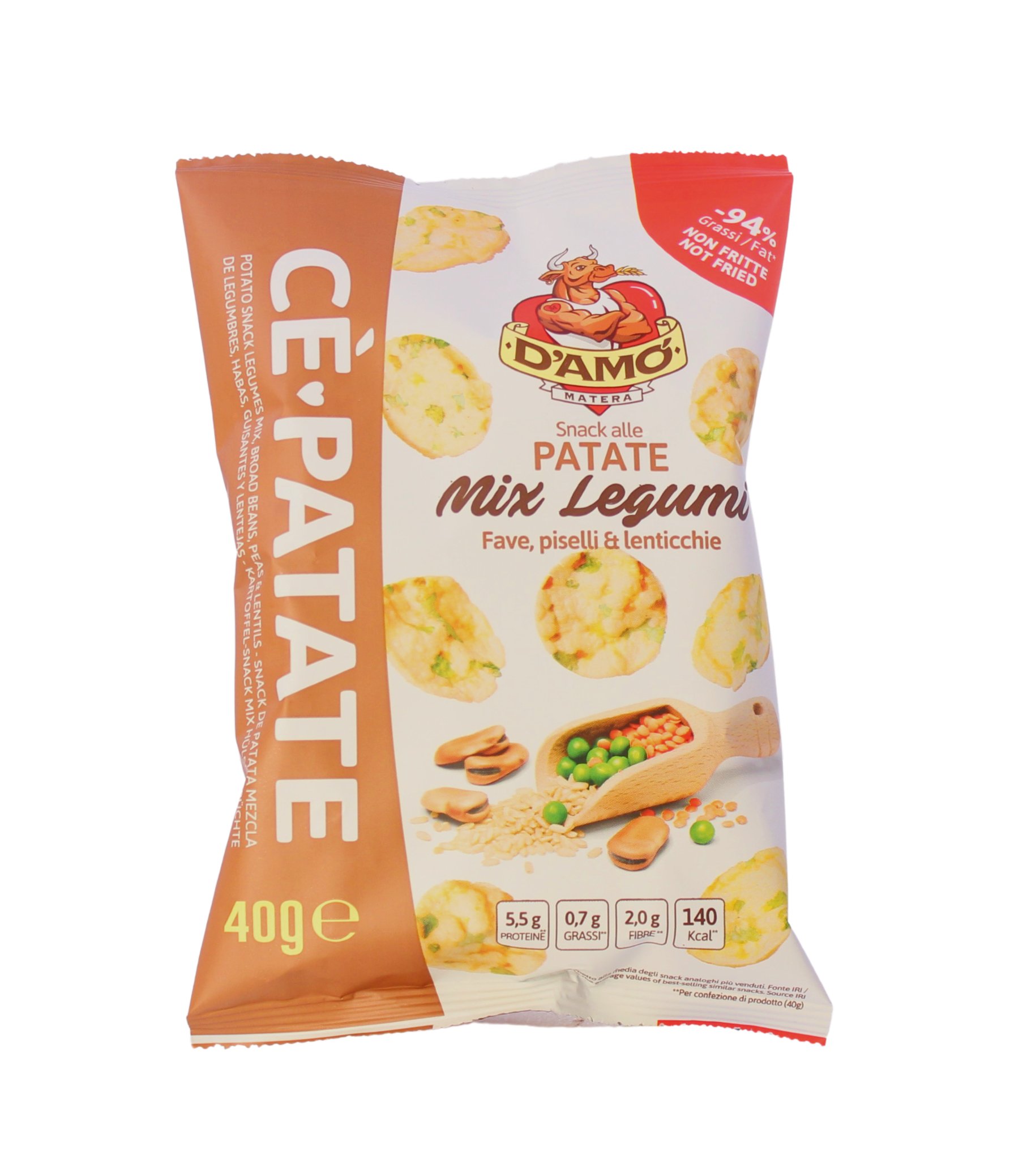 D`Amo, Snack alle Patate Mix Legumi 40 g, Brot & Knabbern, 0,04 kg