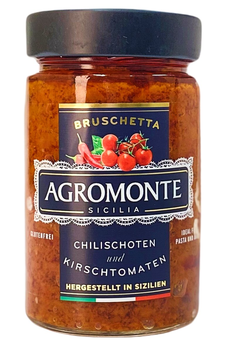 Agromonte, Bruschetta Ciliegino e Peperoncino 200 g, Saucen & Pesto, 0,2 kg