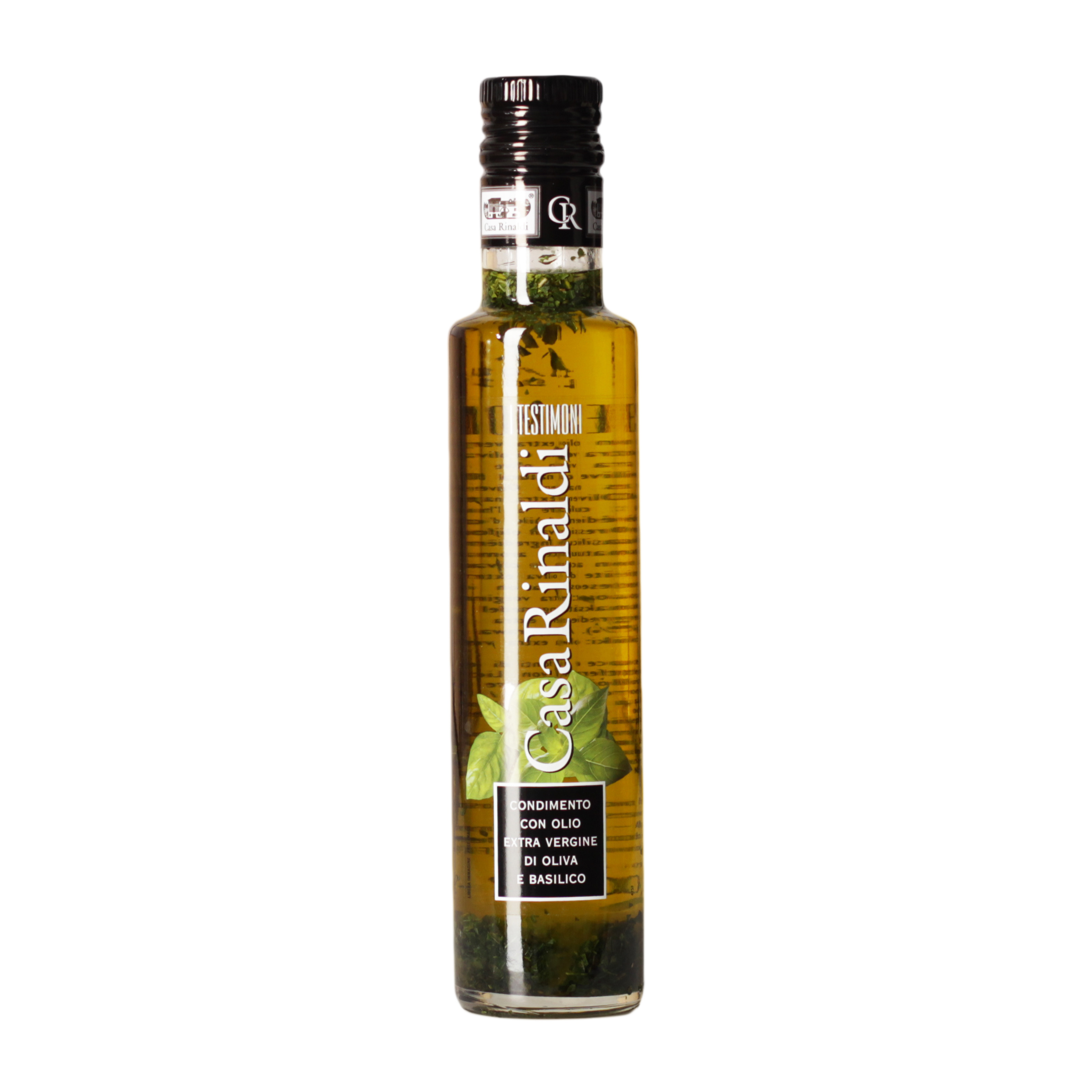 Casa Rinaldi, Condimento Testimoni con Olio Extra Vergine di Oliva e Basilico 250 ml, Olivenöl, 0,25 l