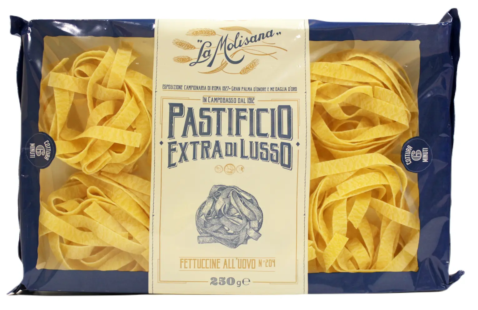 Pastificio Extra di Lusso Fettuccine all'Uovo N°204 250 g Pastificio Extra di Lusso Fettuccine all'Uovo N°204 250 g