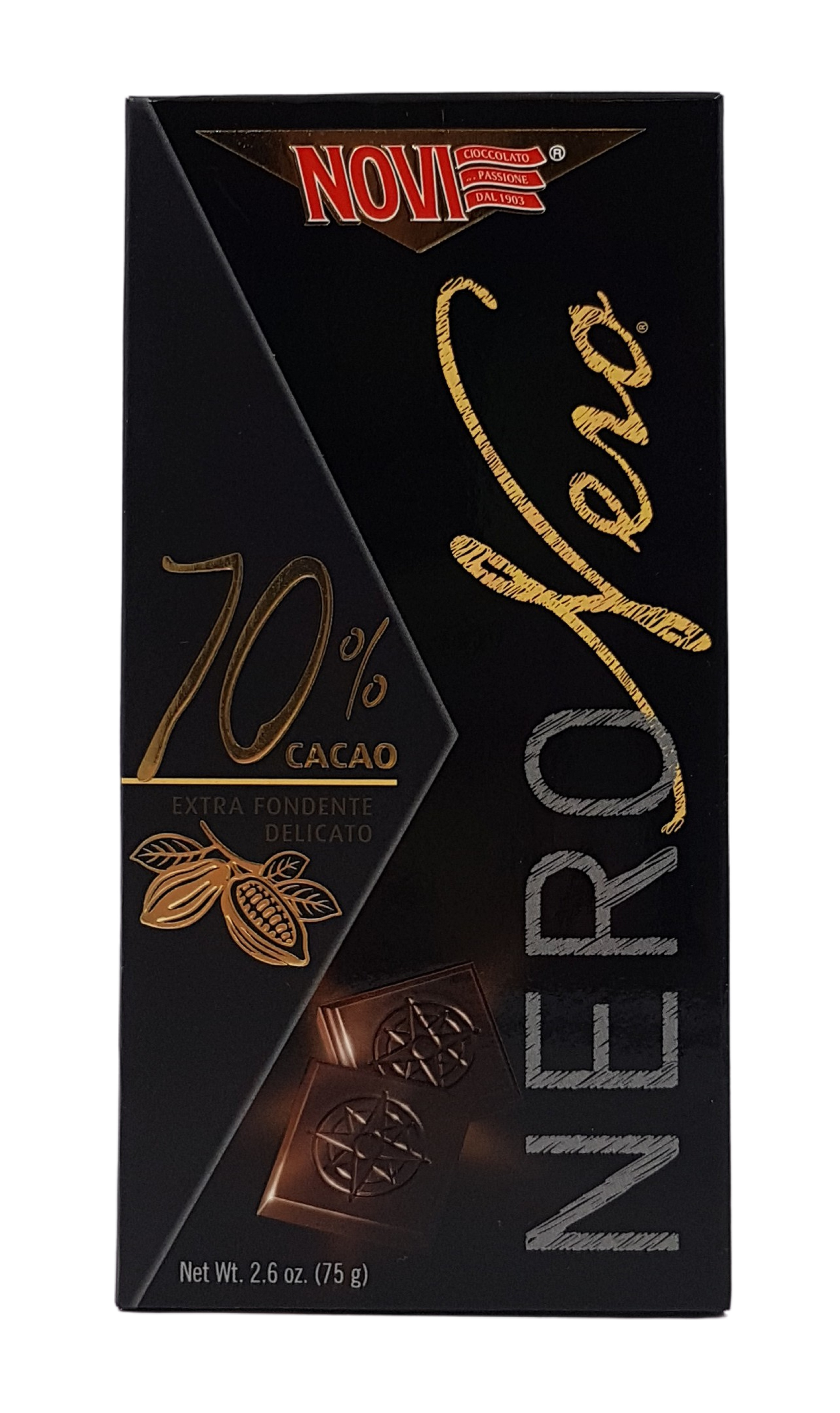 (53,20 €/kg) Novi Cioccolato Nero 70% Fondente Amaro Extra 75 g
