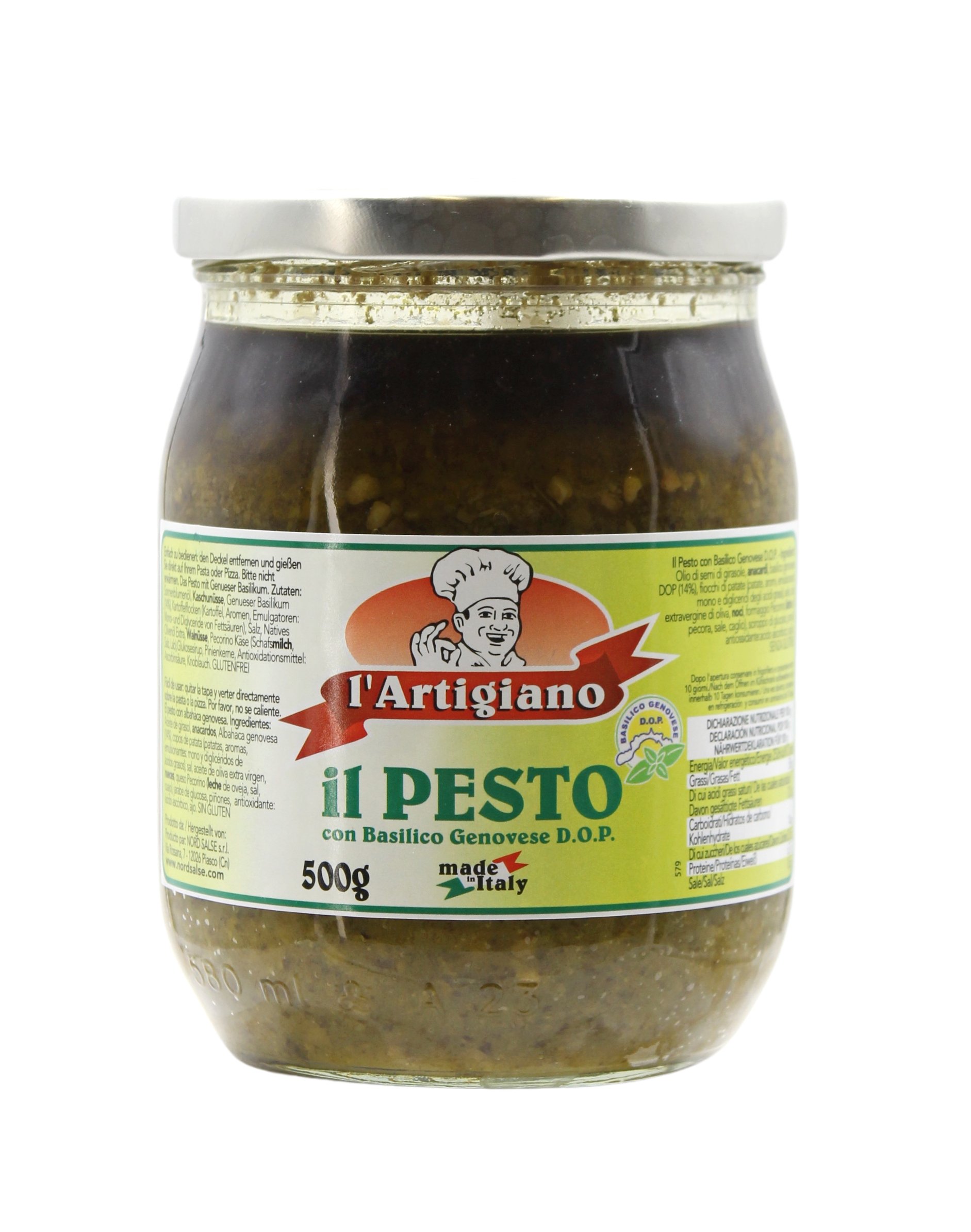 Nord Salse, Il Pesto con Basilico Genovese DOP 500 g, Saucen & Pesto, 0,5 kg