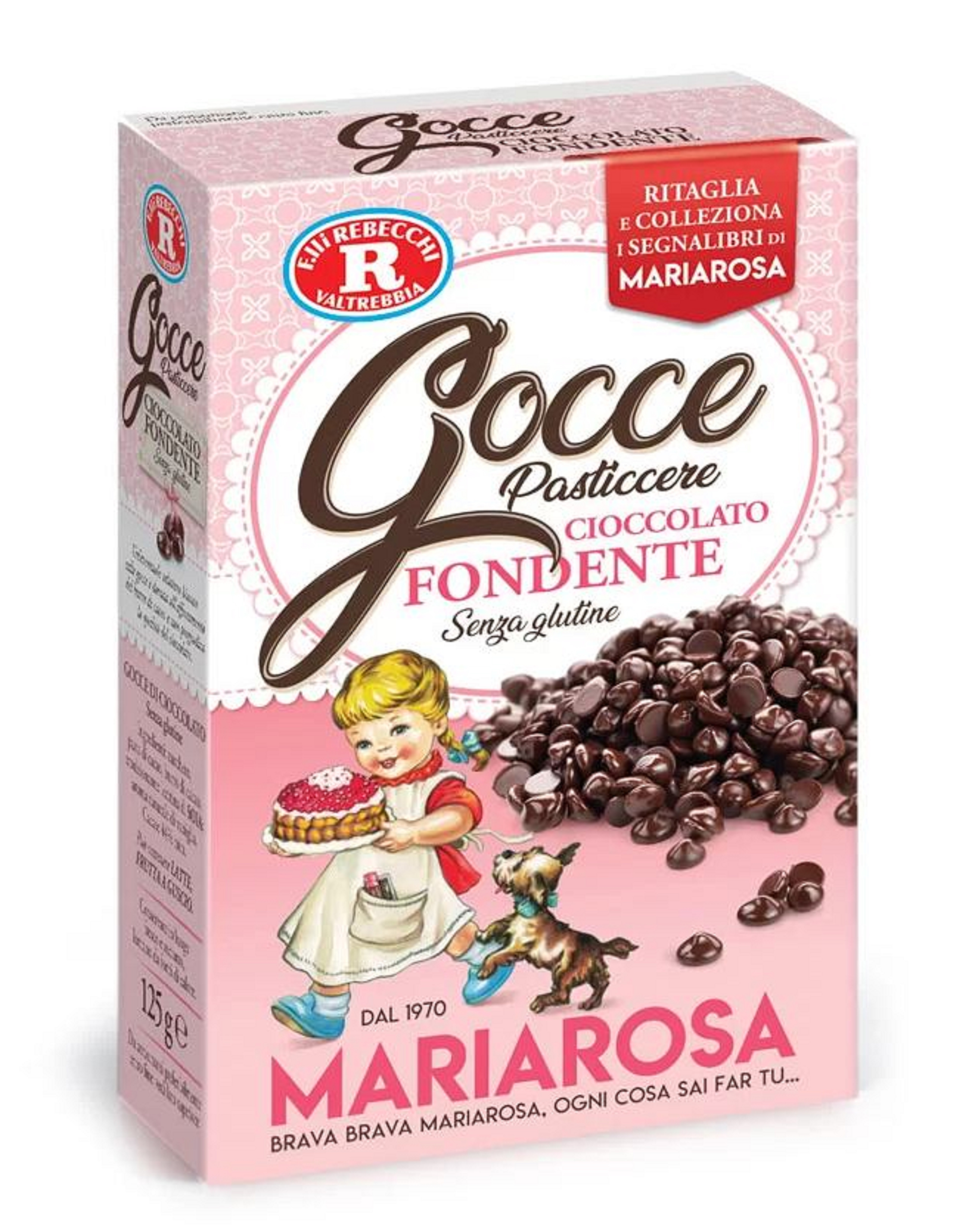 F.lli Rebecchi Valtrebbia, Gocce Cioccolato Fondente 125 g, Backzutaten, 0,125 kg
