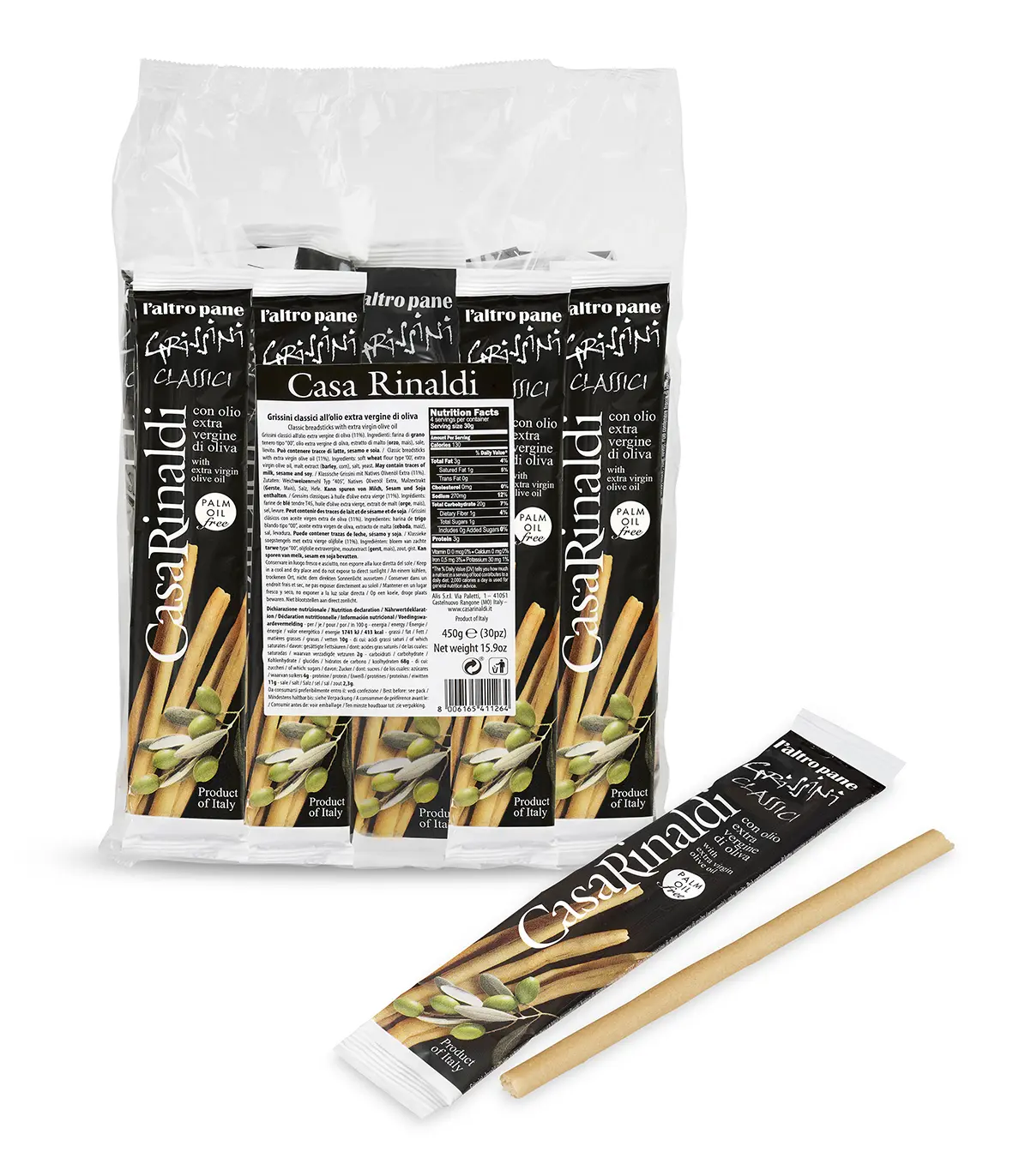Grissini Classici all´olio extra vergine di Oliva 450 g Grissini Classici all´olio extra vergine di Oliva 450 g