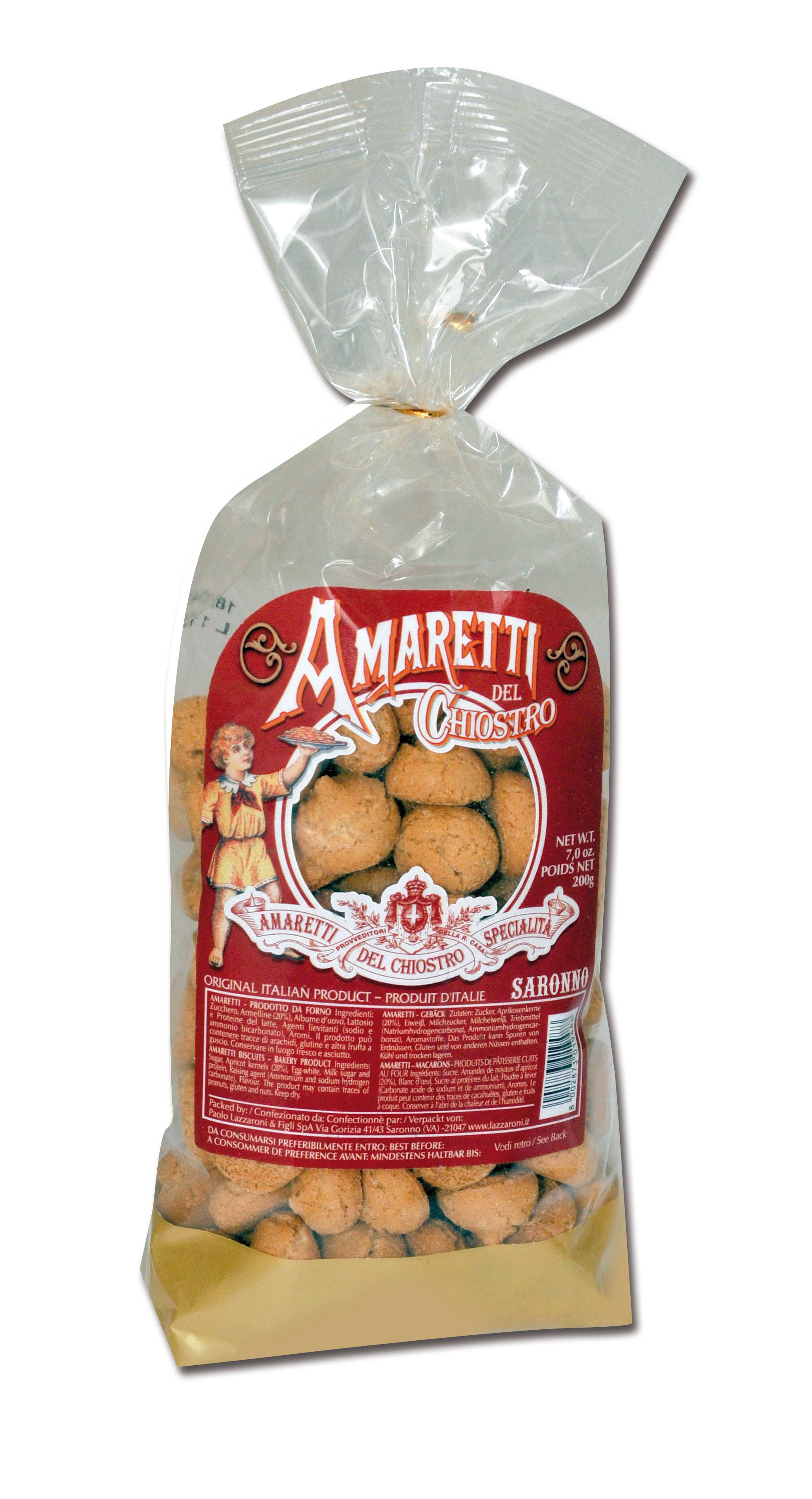 Lazzaroni - Chiostro di Saronno, Amaretti del Chiostro Beutel 200 g, Süßwaren, 0,2 kg