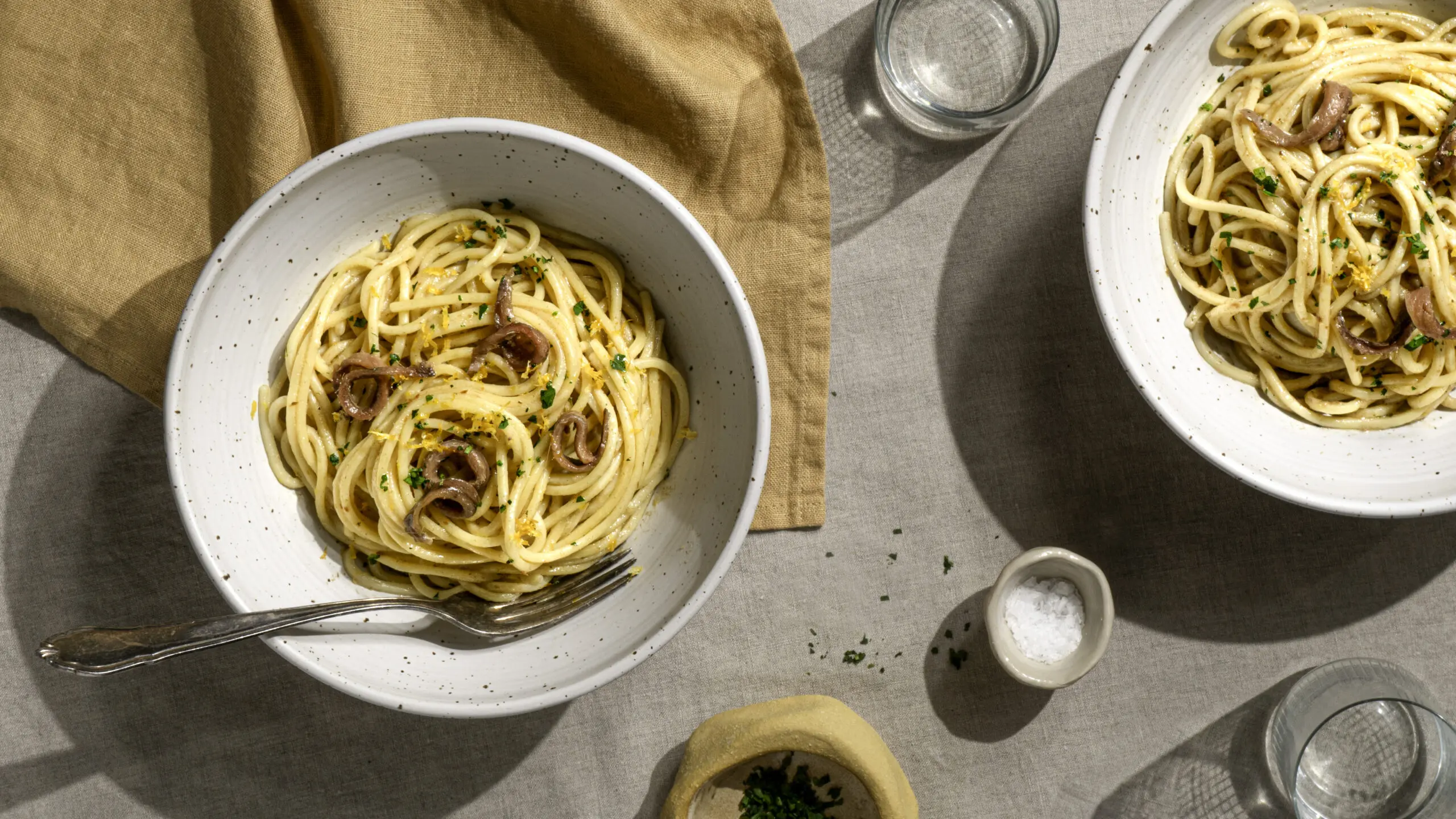 Bigoli in salsa di Alici &#8211; Pasta mit Sardellensoße