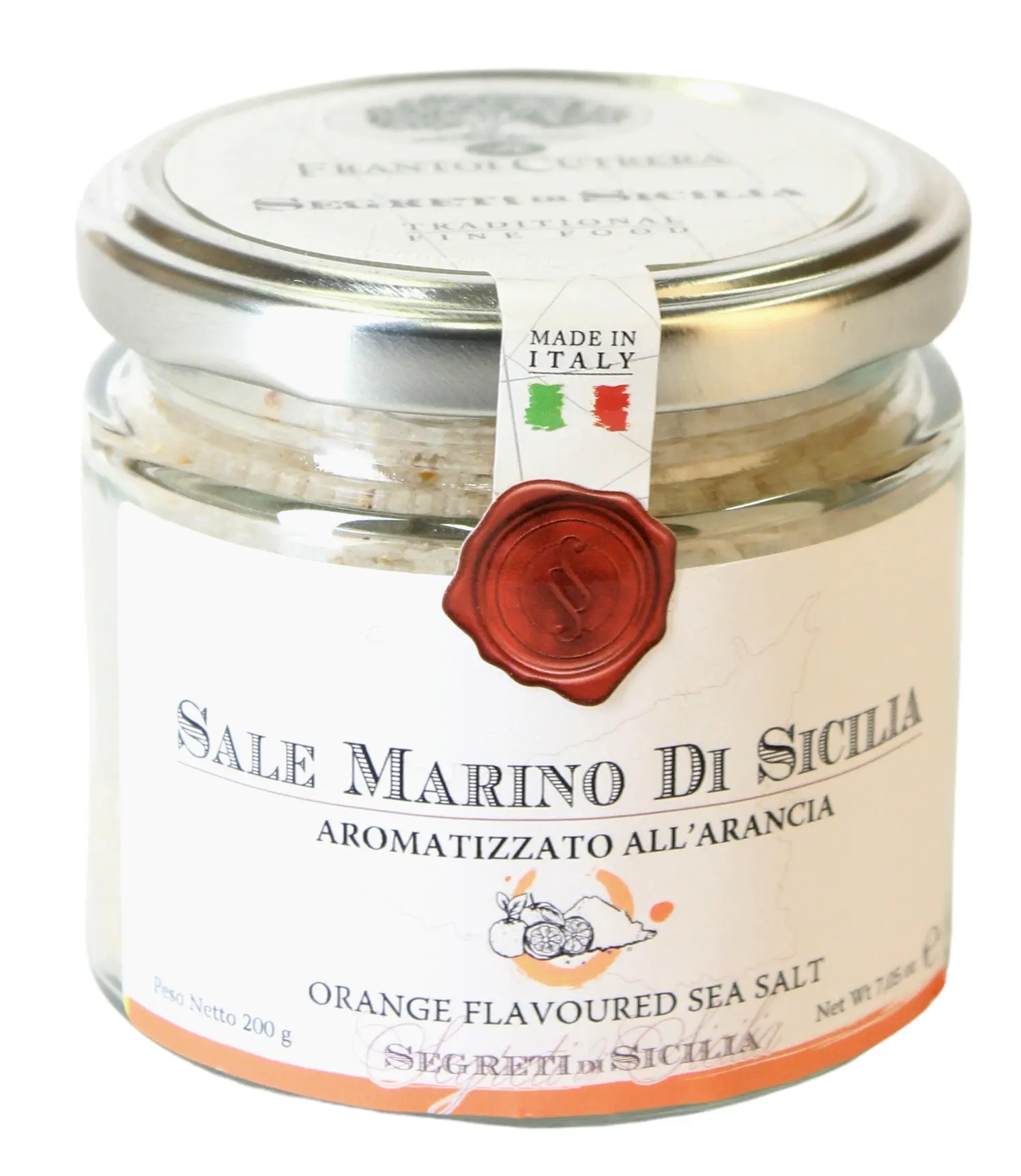 Sale Marino di Sicilia Aromatizzato all'Arancia 200 g Sale Marino di Sicilia Aromatizzato all'Arancia 200 g