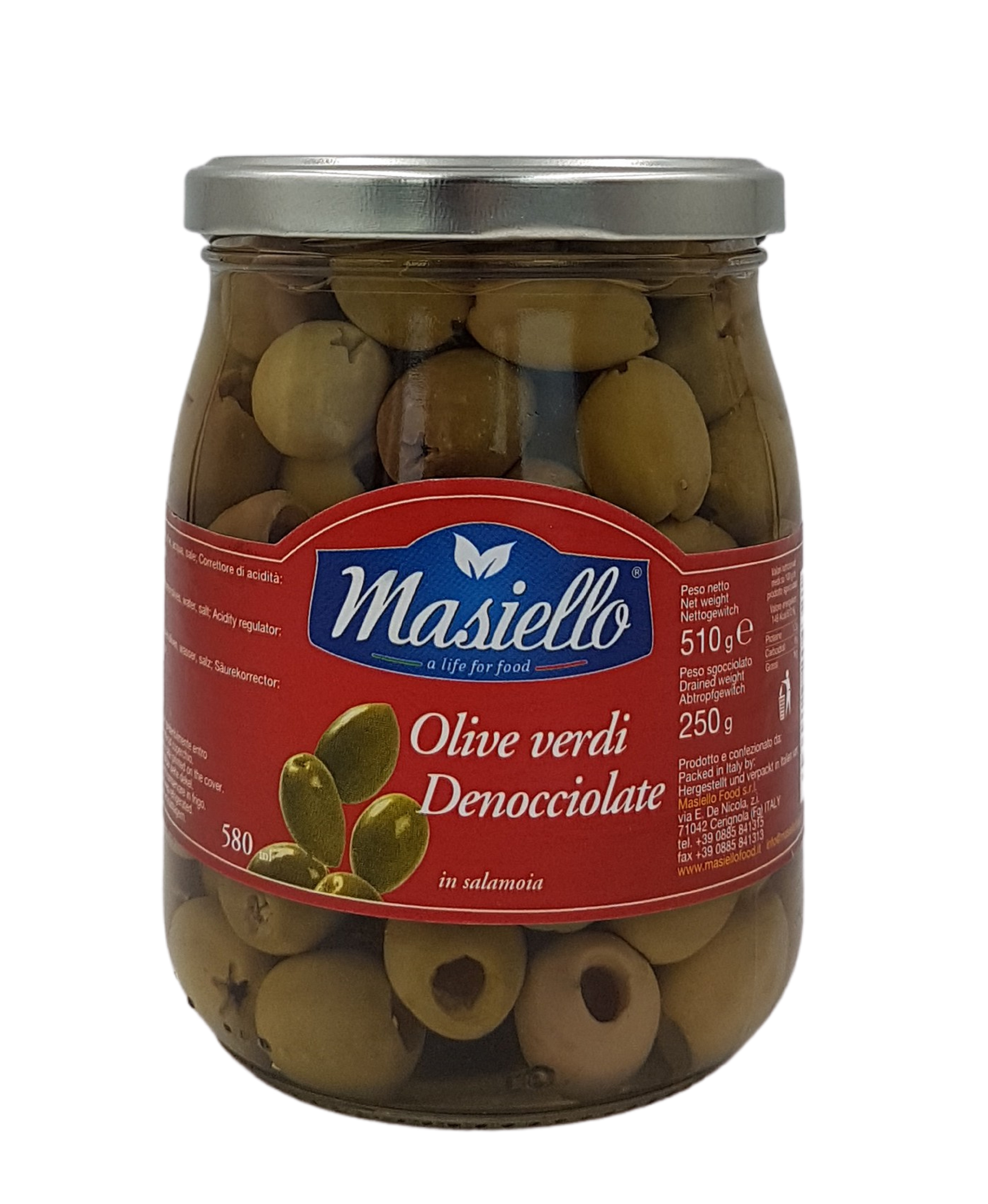 Masiello Olive verdi denocciolate 510 g (13,96 €/kg)