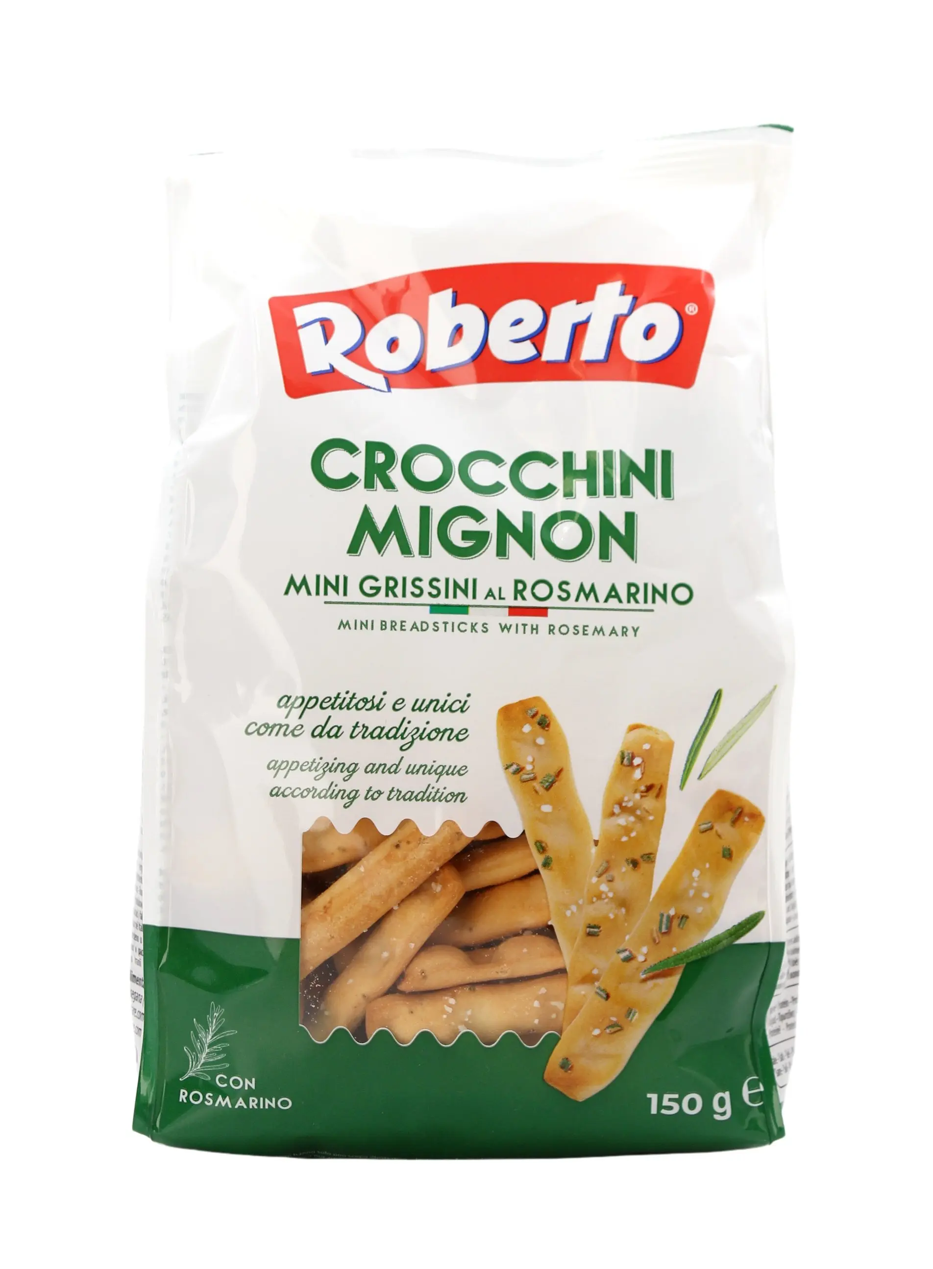 Crocchini Mignon Mini Grissini al Rosmarino 150 g Crocchini Mignon Mini Grissini al Rosmarino 150 g