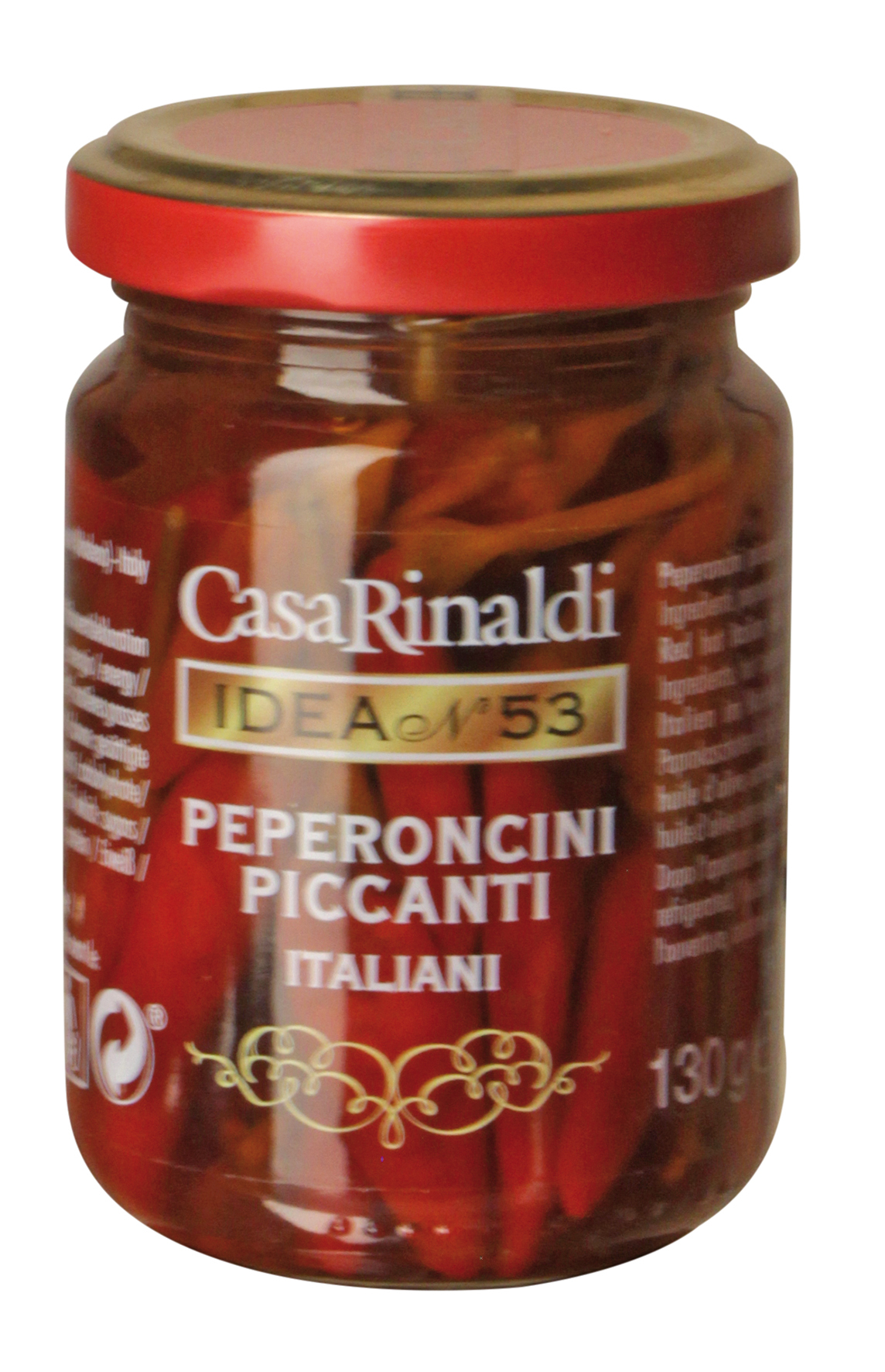 Casa Rinaldi, Peperoncini Piccanti Italiani 130 g , Antipasti, 0,13 kg