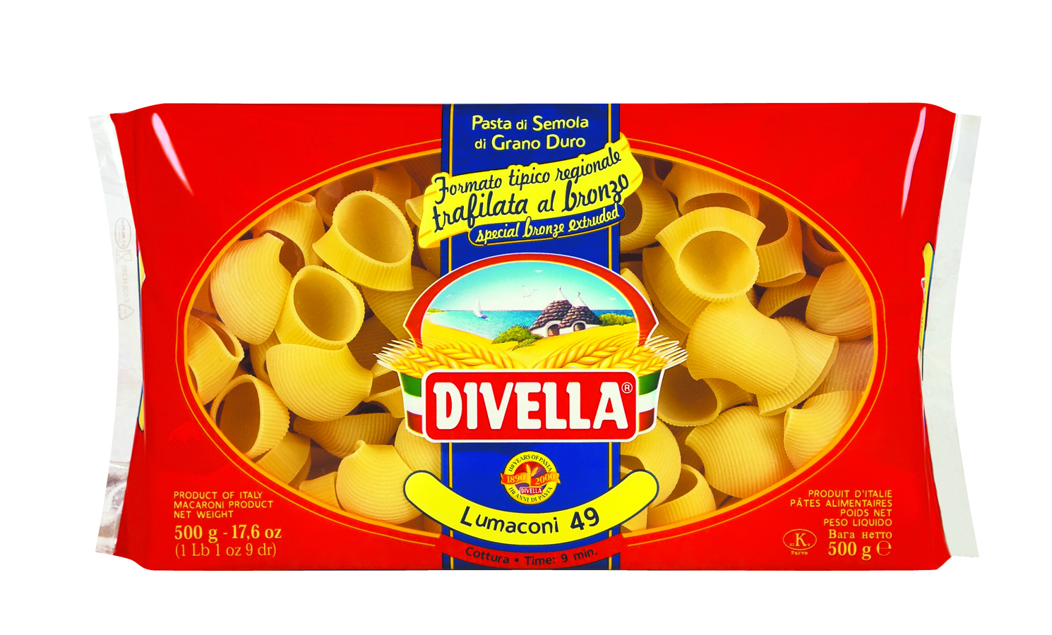 Divella, Lumaconi N°49, Pasta, 0,5 kg