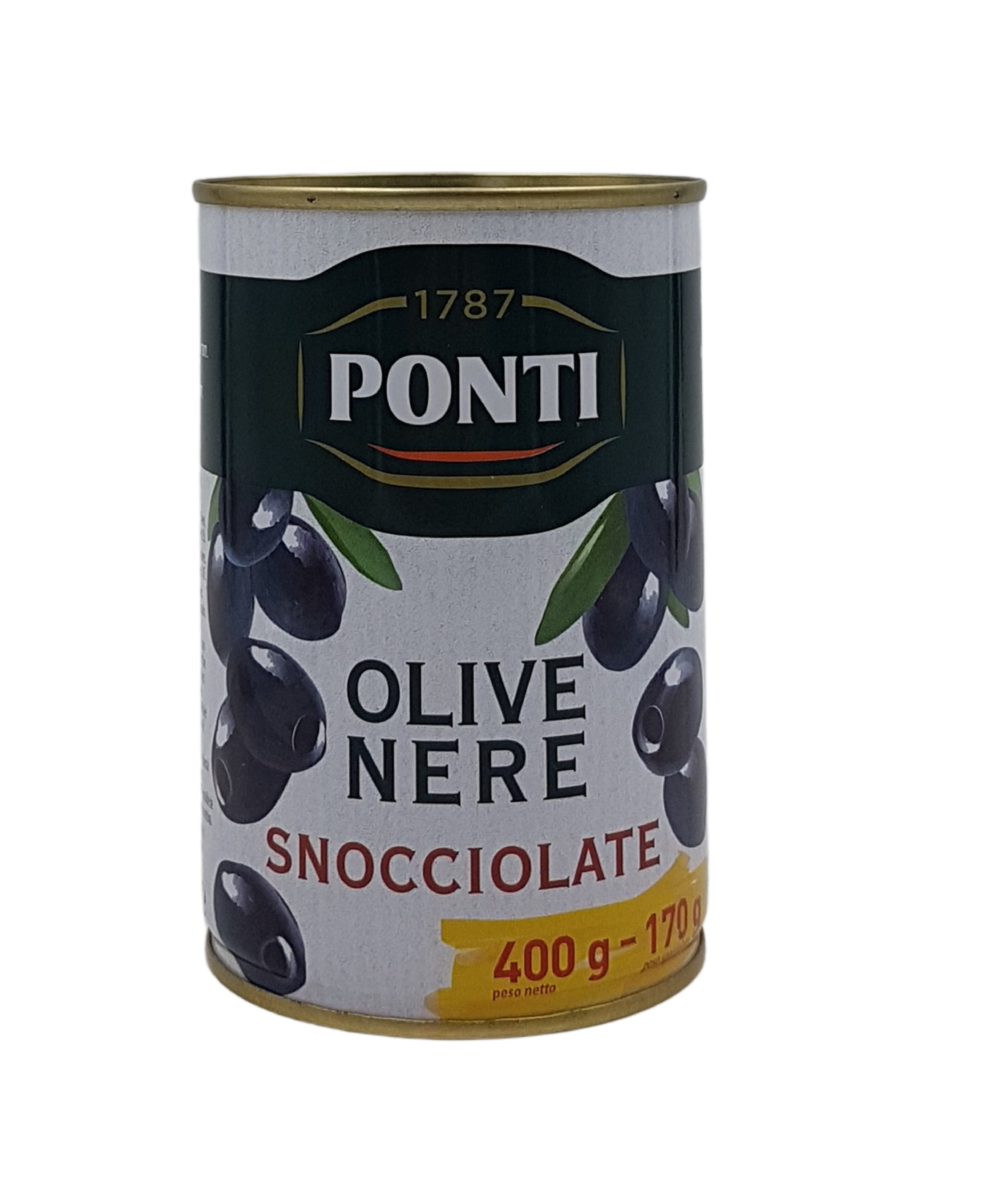 Ponti, Olive Nere Denocciolate, Antipasti, 0,17 kg