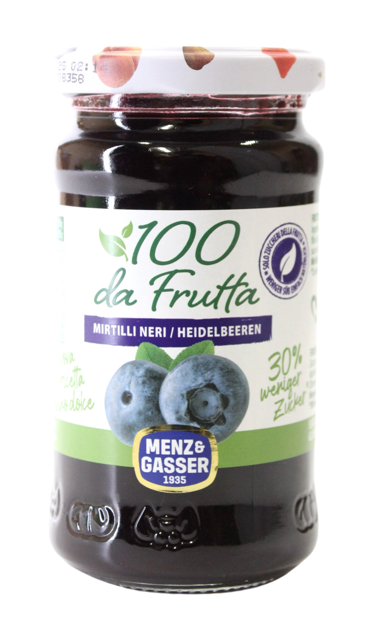 Menz & Gasser, 100 % da Frutta Mirtilli neri 240 g, Süße Aufstriche, 0,24 kg