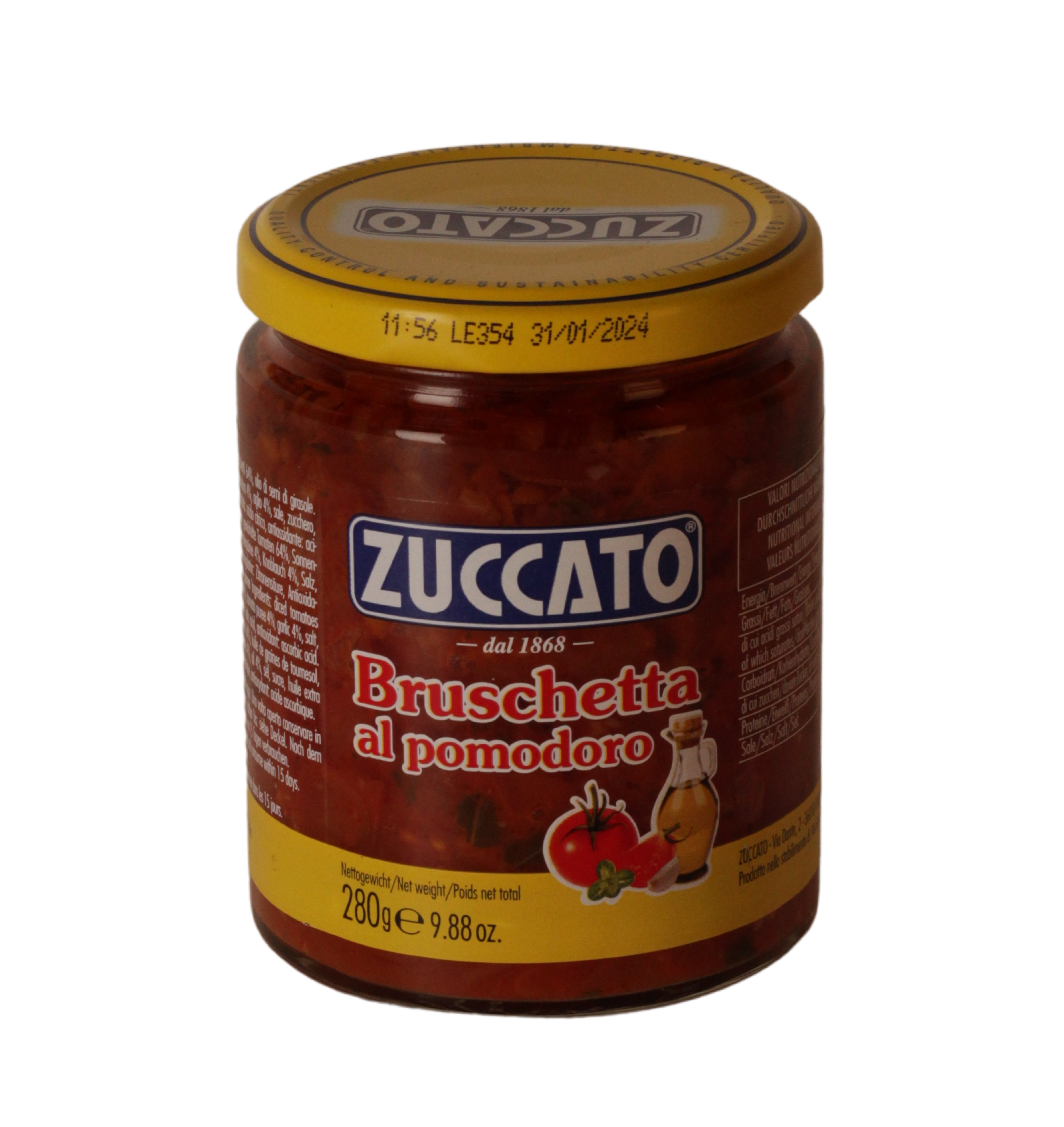 ZUCCATO, Bruschetta al Pomodoro 280 g, Antipasti, 0,28 kg