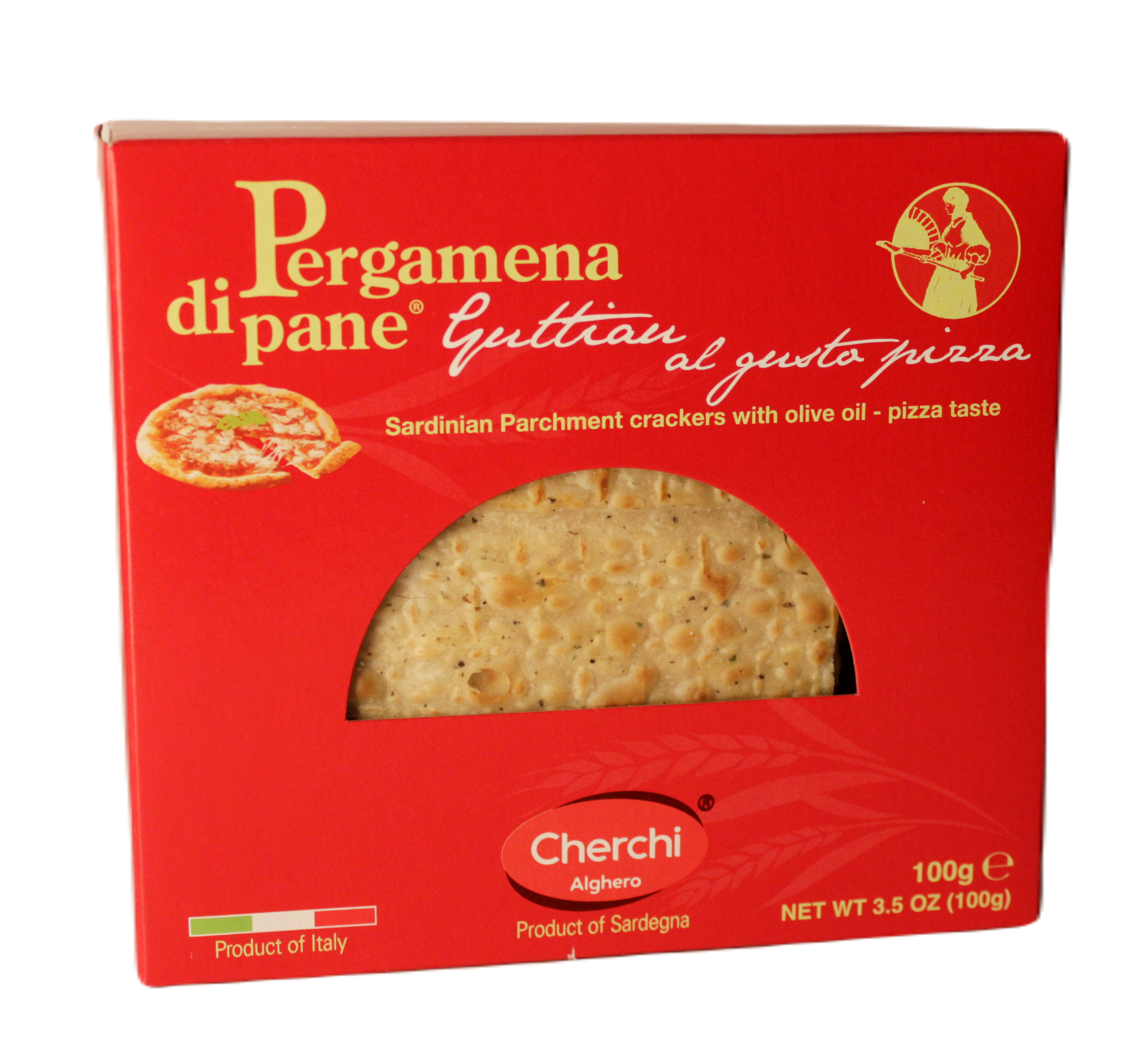 (38,90 €/kg) Cherchi Pergamena di pane Guttiau al Gusto Pizza 100 g