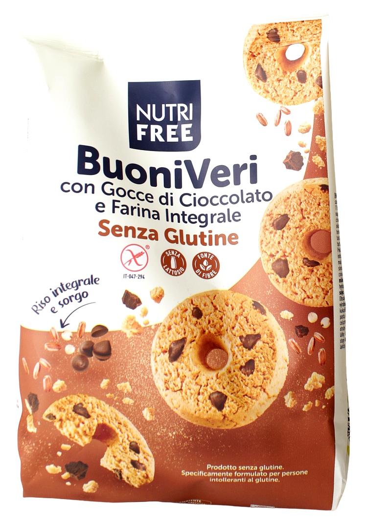 Nutri Free , Bouni Veri con Gocce di Cioccolato senza Glutine 250g, Glutenfrei, 0,25 kg