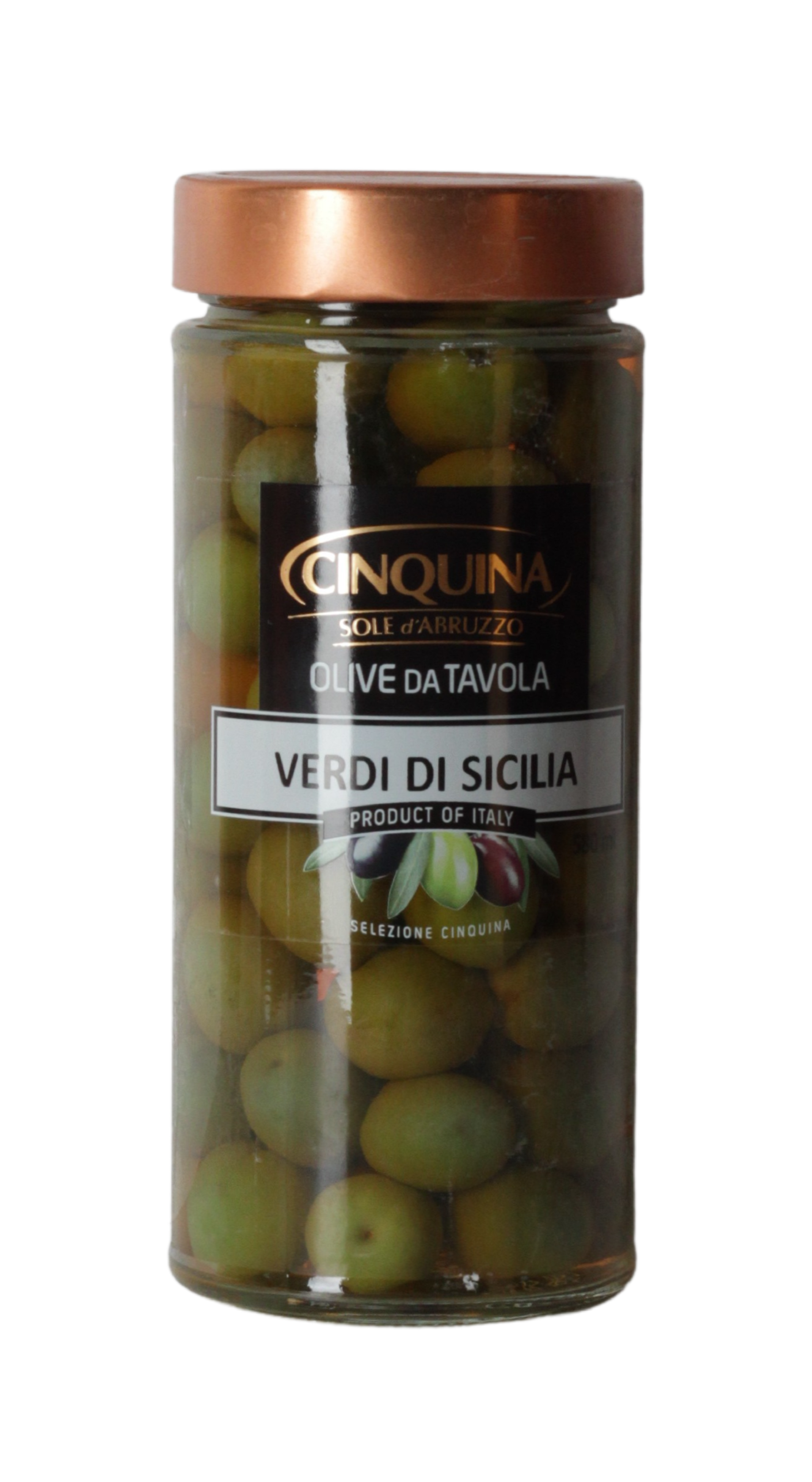 Cinquina Sole d Abruzzo, Olive Verdi Nocellara di Sicilia 320 g, Antipasti, 0,32 kg